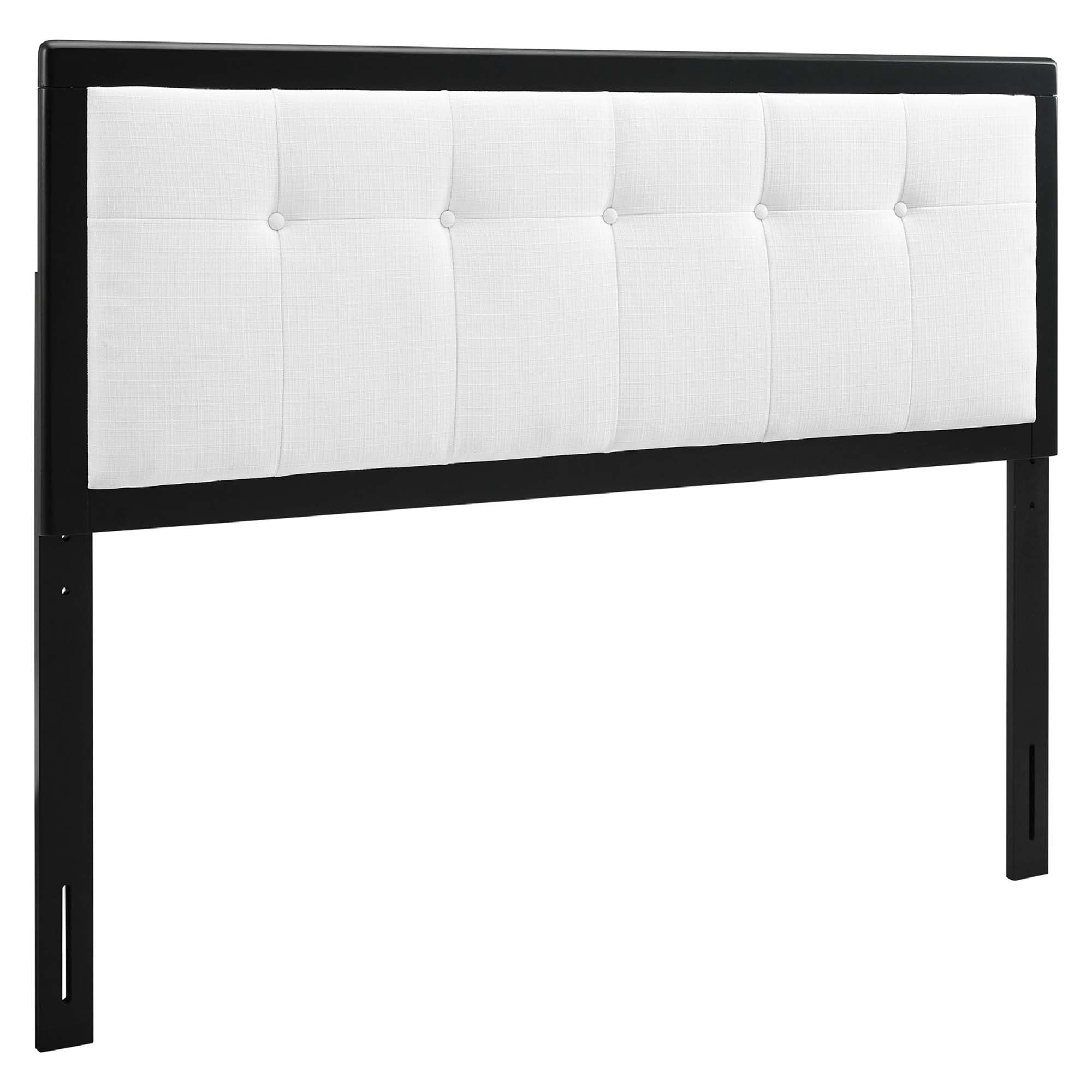 Draper Tufted Fabric and Wood Queen Headboard, Black White
