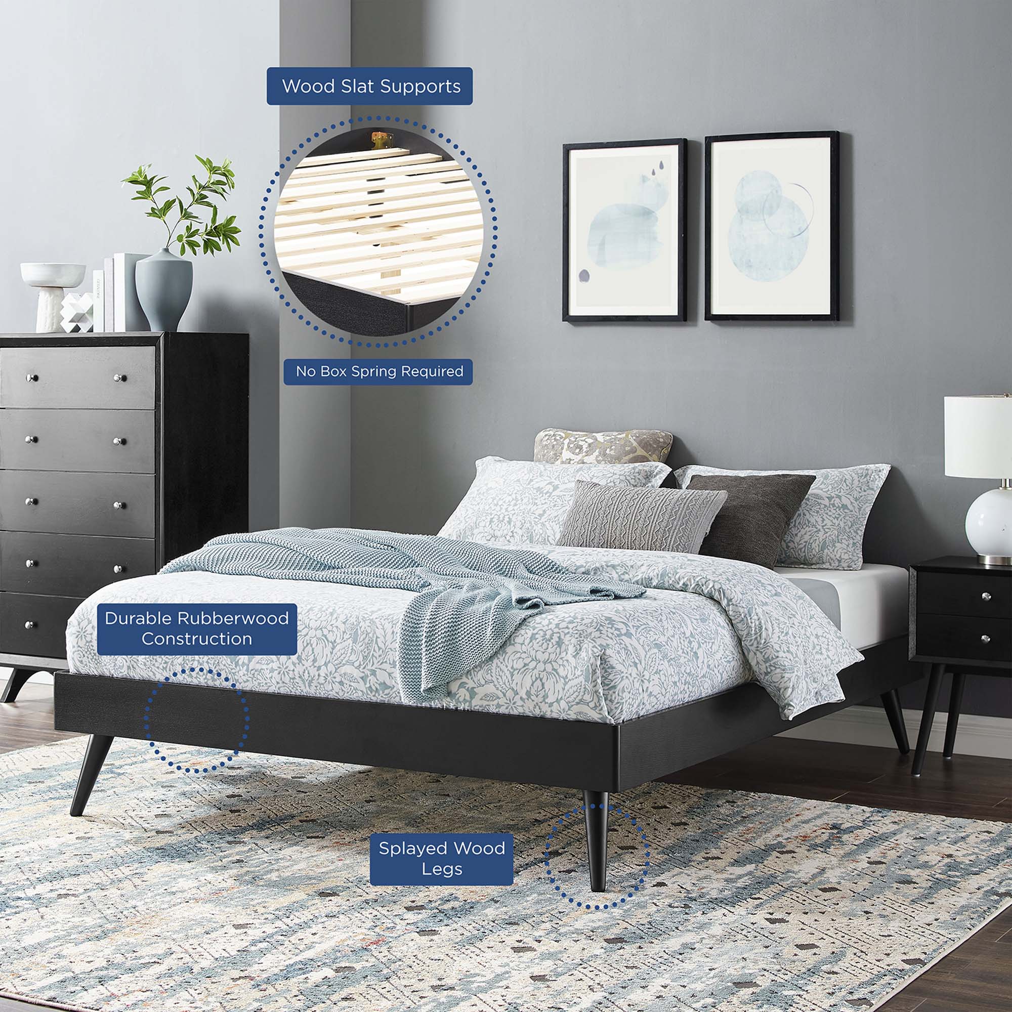 Margo Wood Full Platform Bed Frame