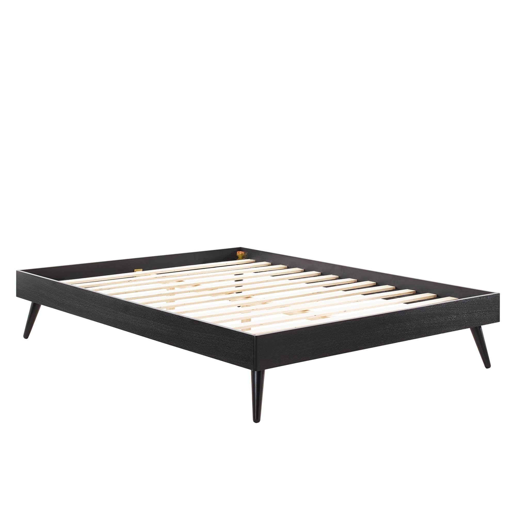 Margo Wood Queen Platform Bed Frame, Black