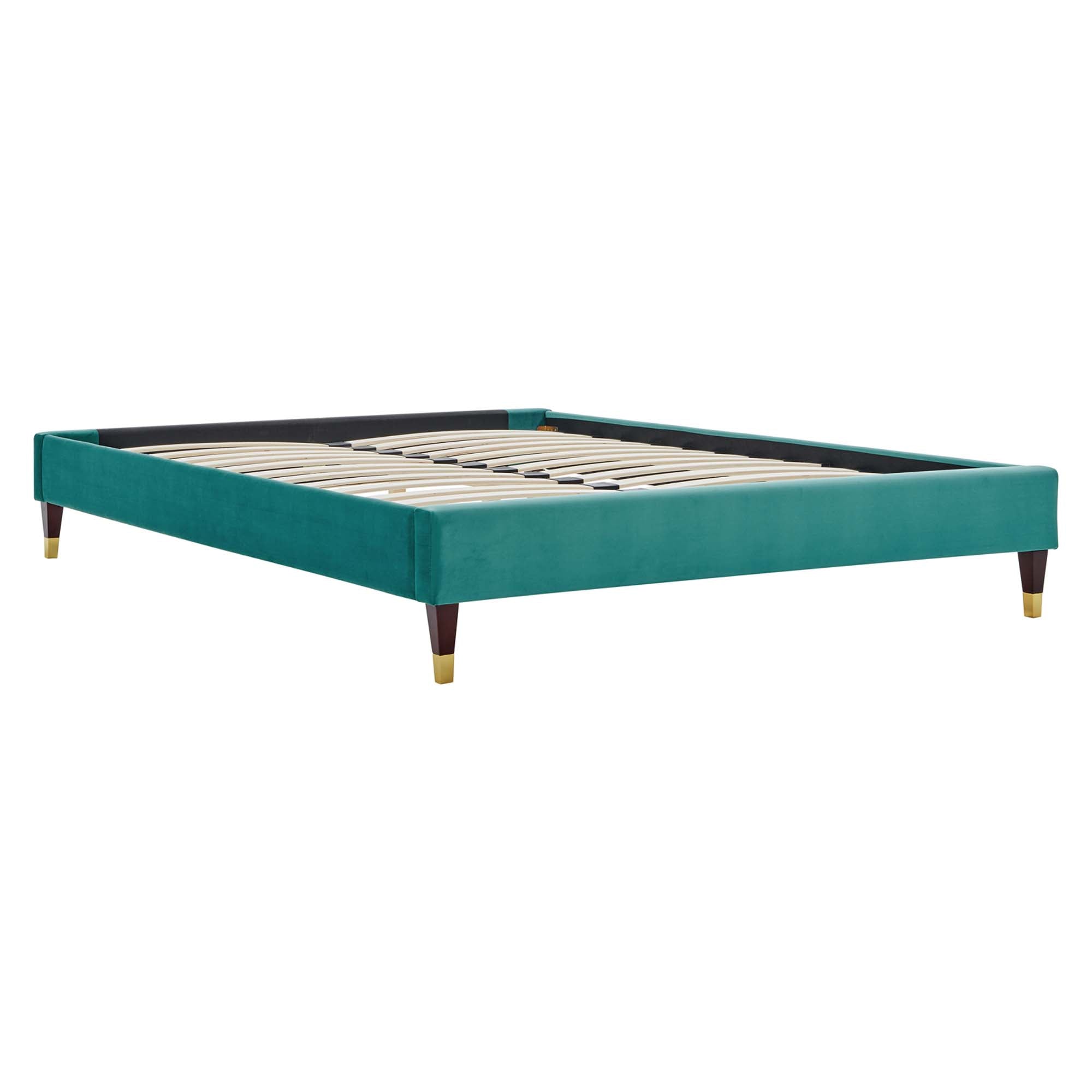 Harlow Performance Velvet Full Platform Bed Frame, Teal