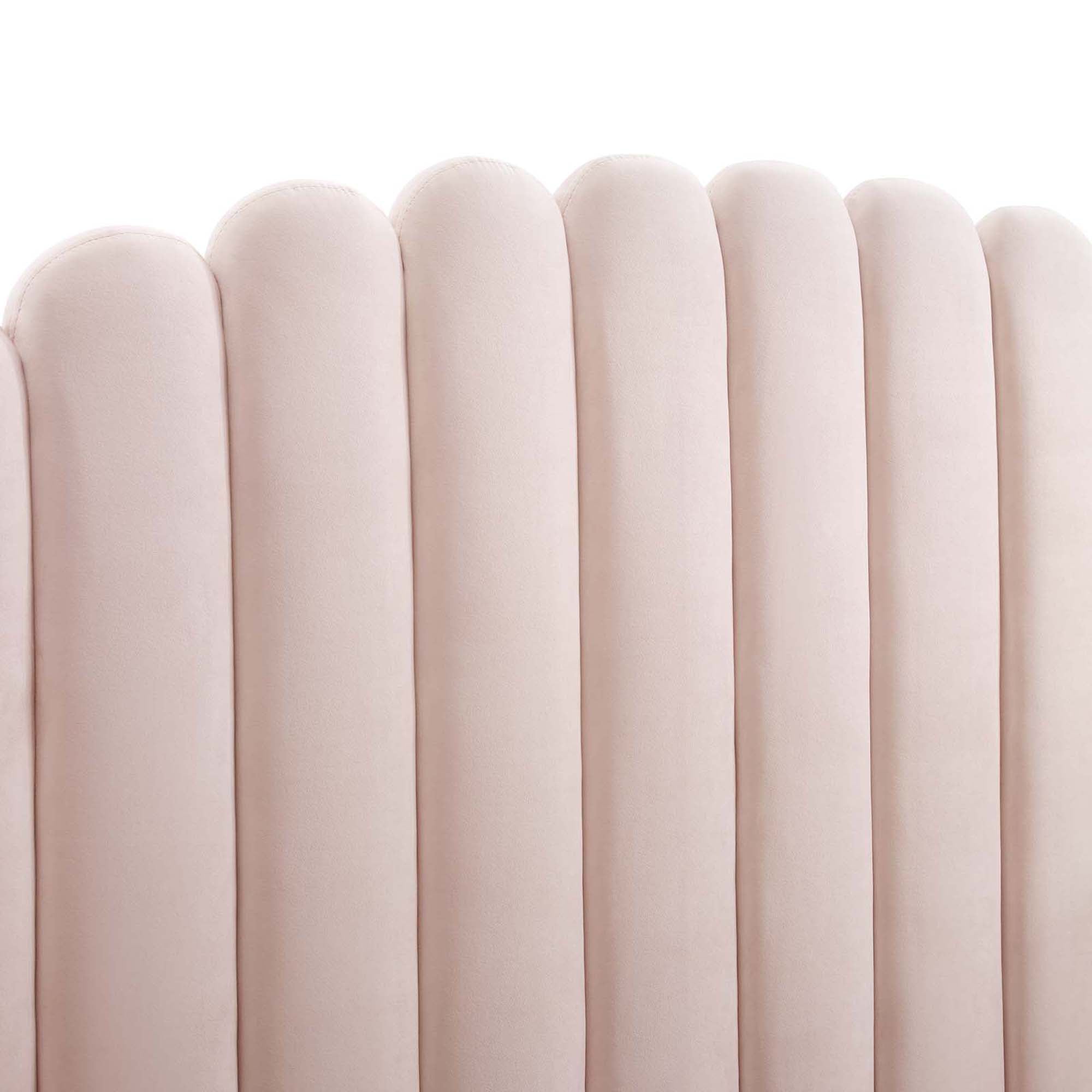 Lana Performance Velvet Queen Wingback Platform Bed, Pink