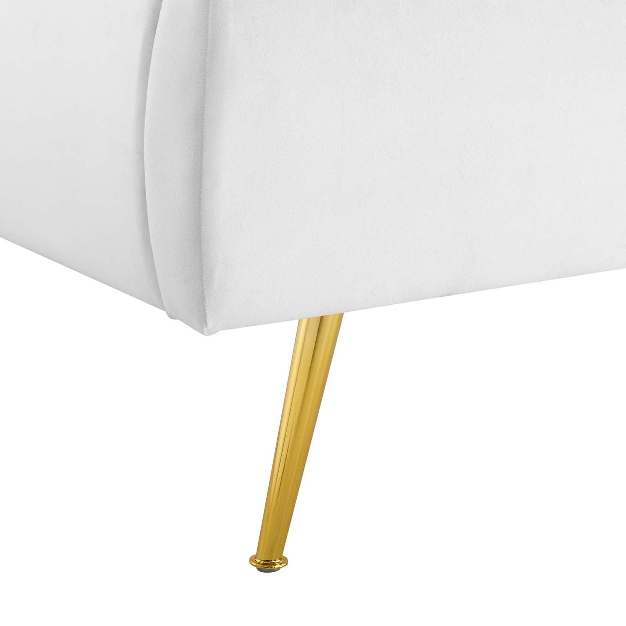 Edge Queen Performance Velvet Platform Bed – Modern Wingback with Scalloped Headboard