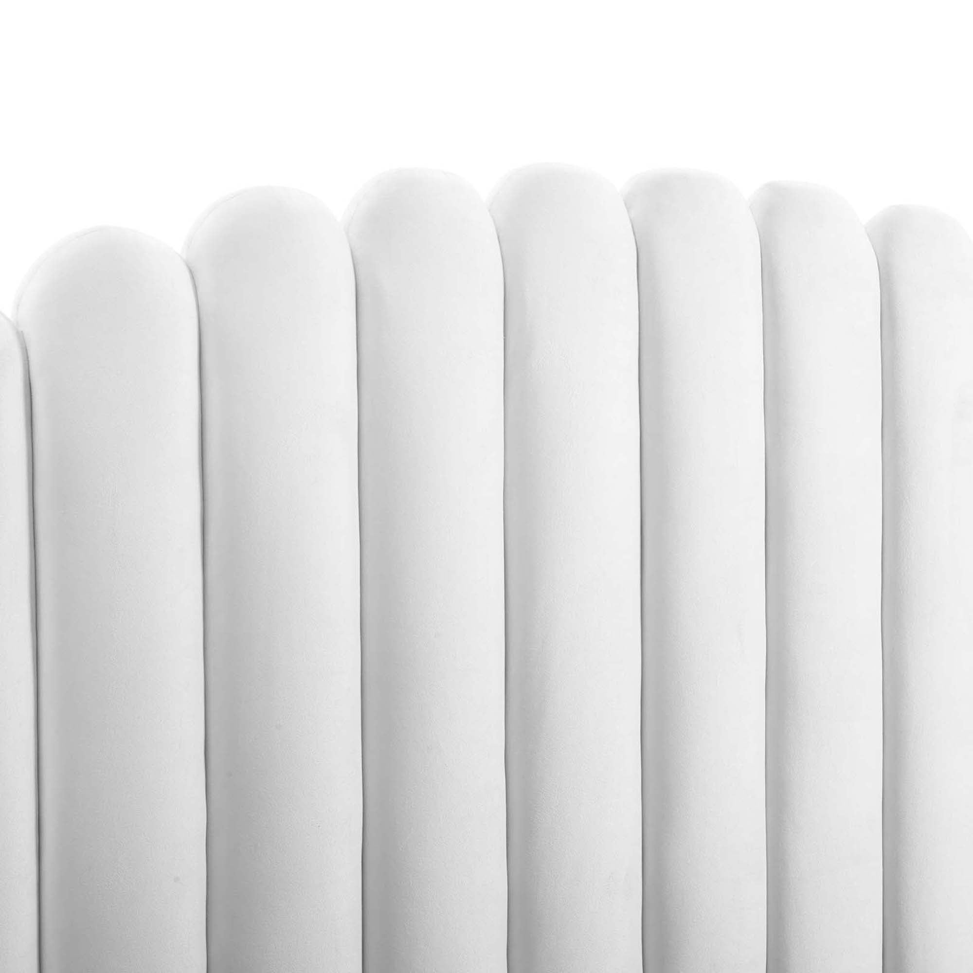 Edge Queen Performance Velvet Platform Bed – Modern Wingback with Scalloped Headboard