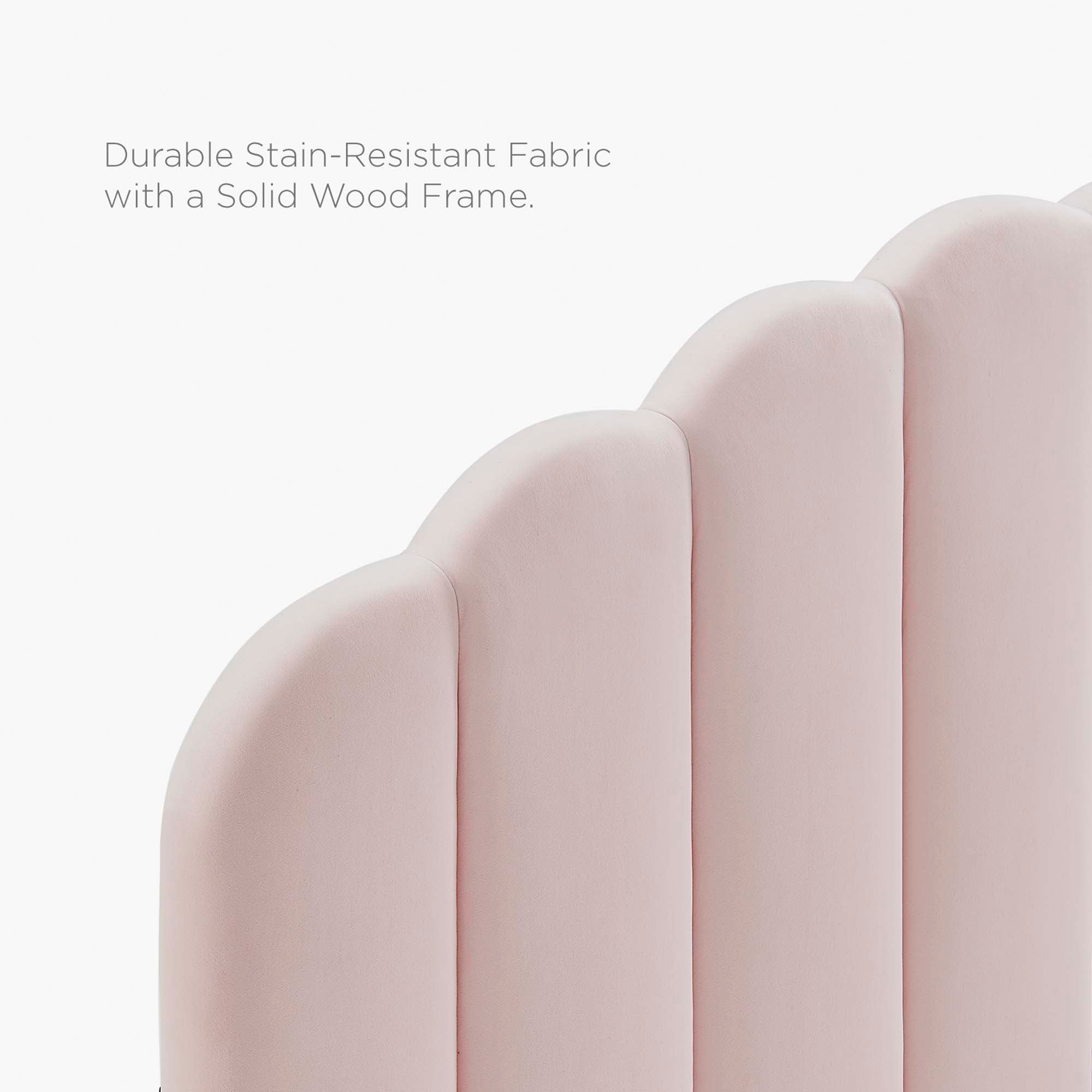 Daisy Pink Performance Velvet Queen Platform Bed