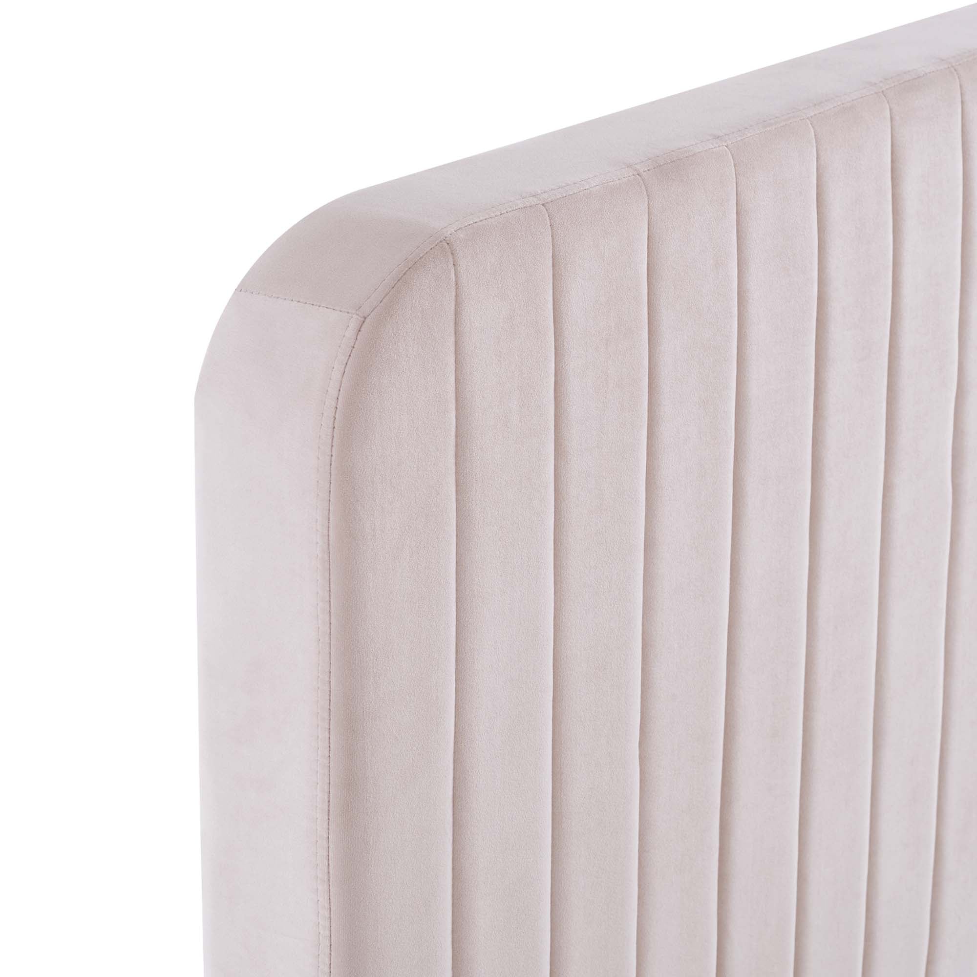 Celine Channel Tufted Performance Velvet Twin Platform Bed, Pink