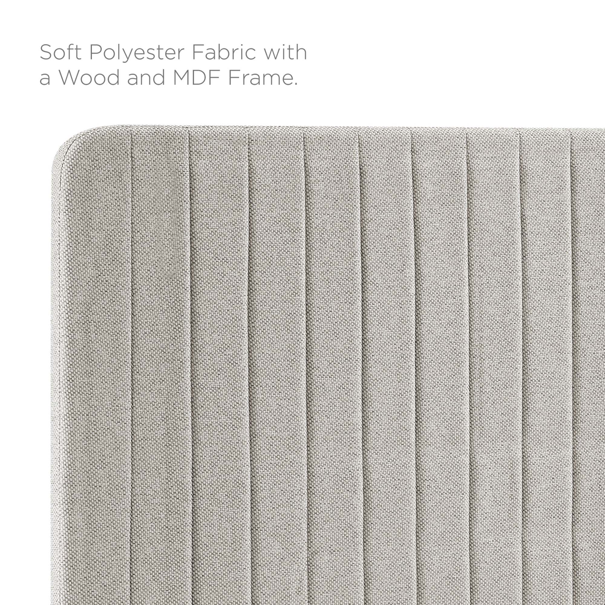 Milenna Channel Tufted Upholstered Fabric King/California King Headboard, Oatmeal