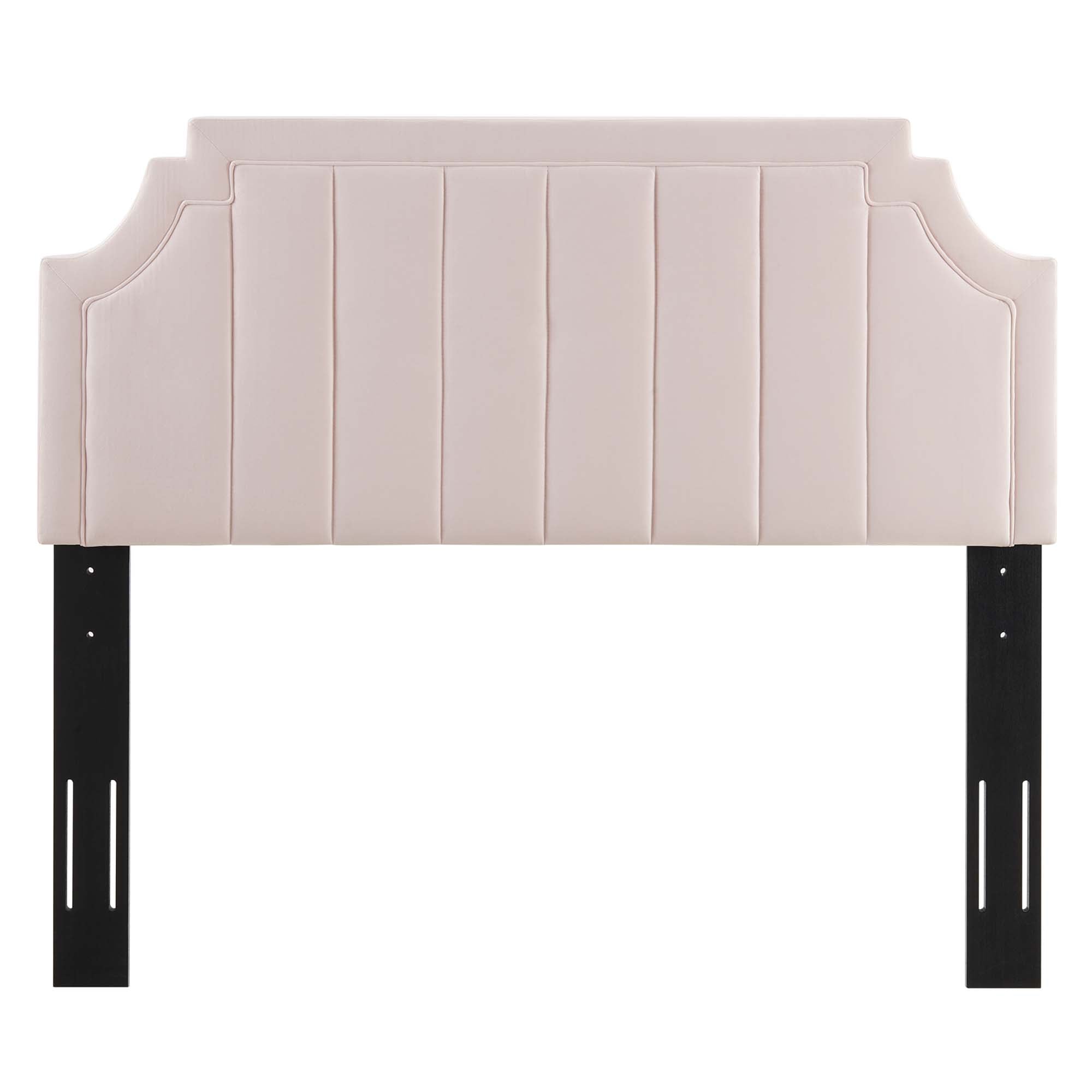 Alyona Channel Tufted Performance Velvet Twin Headboard, Pink