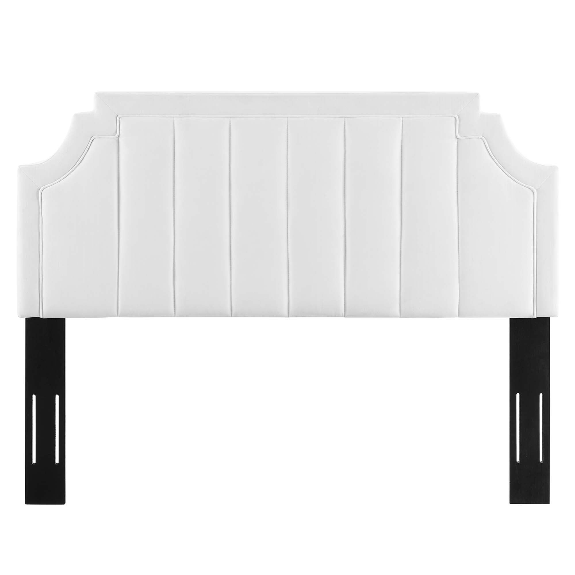 Alyona Channel Tufted Performance Velvet Full/Queen Headboard, White