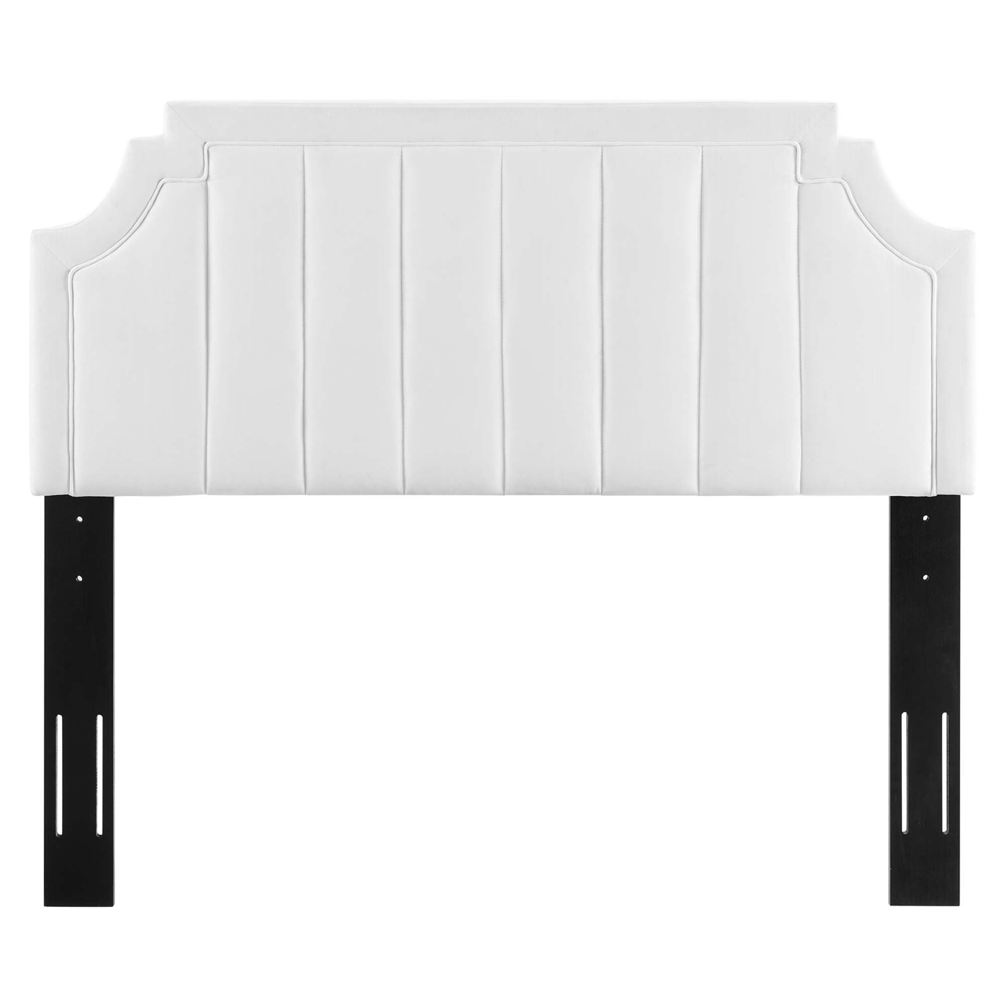 Alyona Channel Tufted Performance Velvet King/California King Headboard, White
