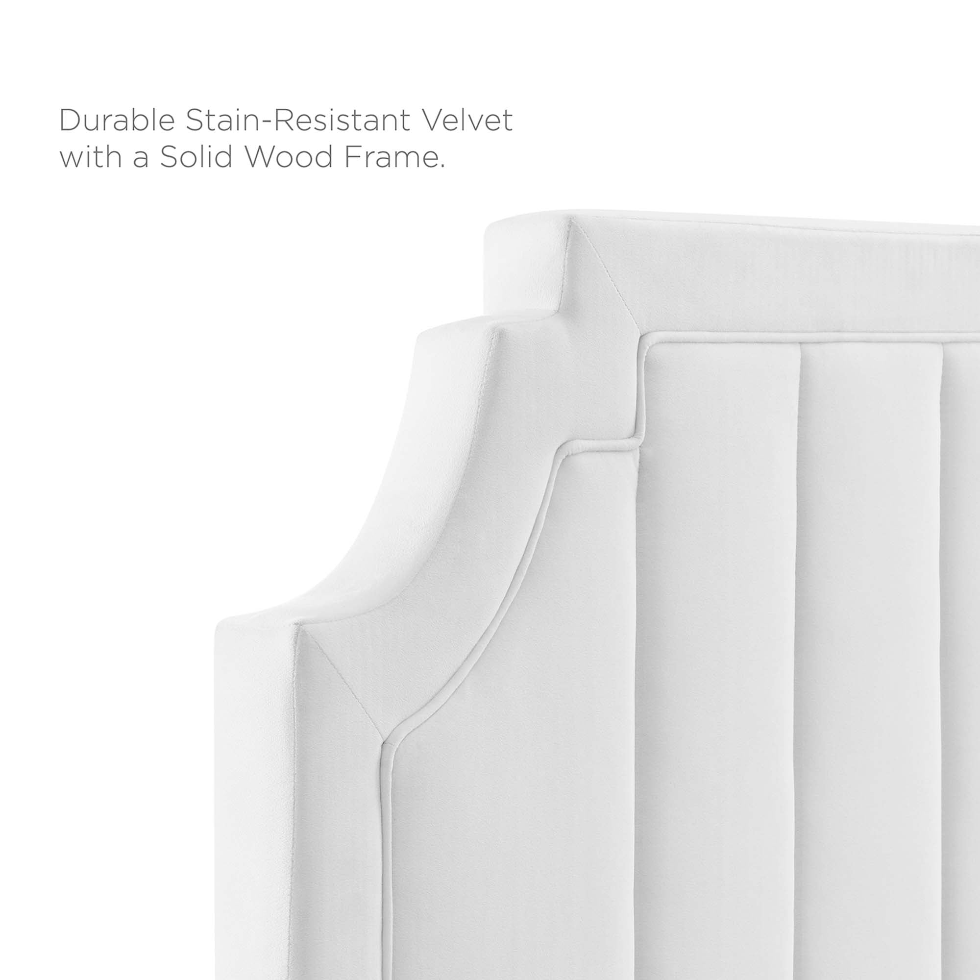 Alyona Channel Tufted Performance Velvet King/California King Headboard, White