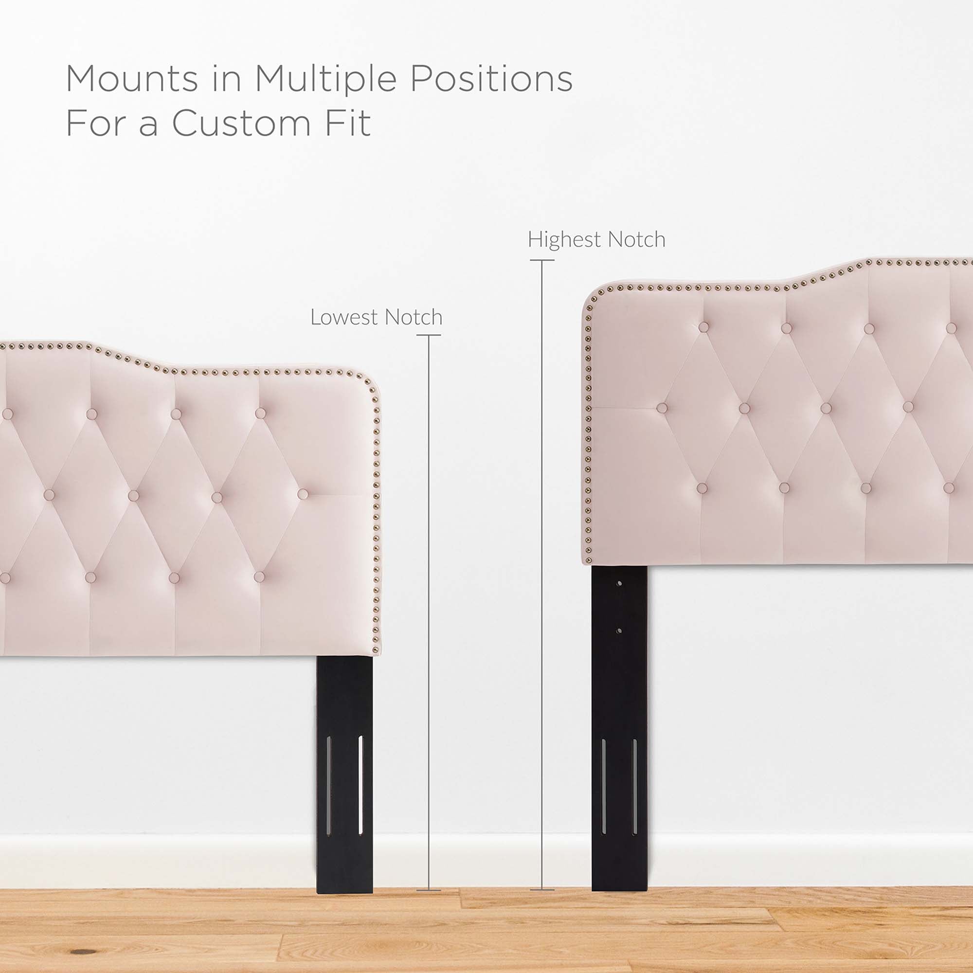 Sophia Tufted Performance Velvet Twin Headboard, Pink
