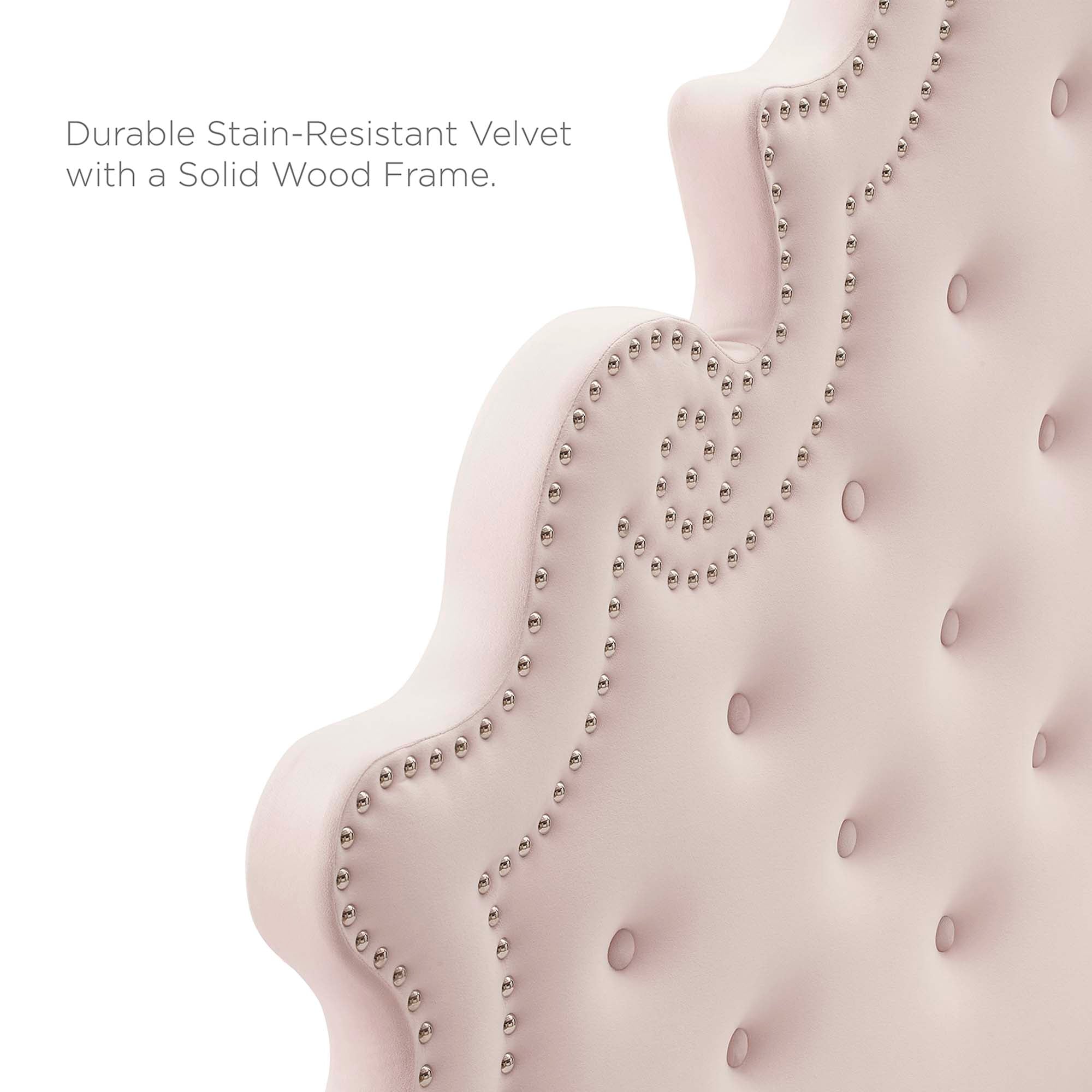 Diana Tufted Performance Velvet Full/Queen Headboard, Pink