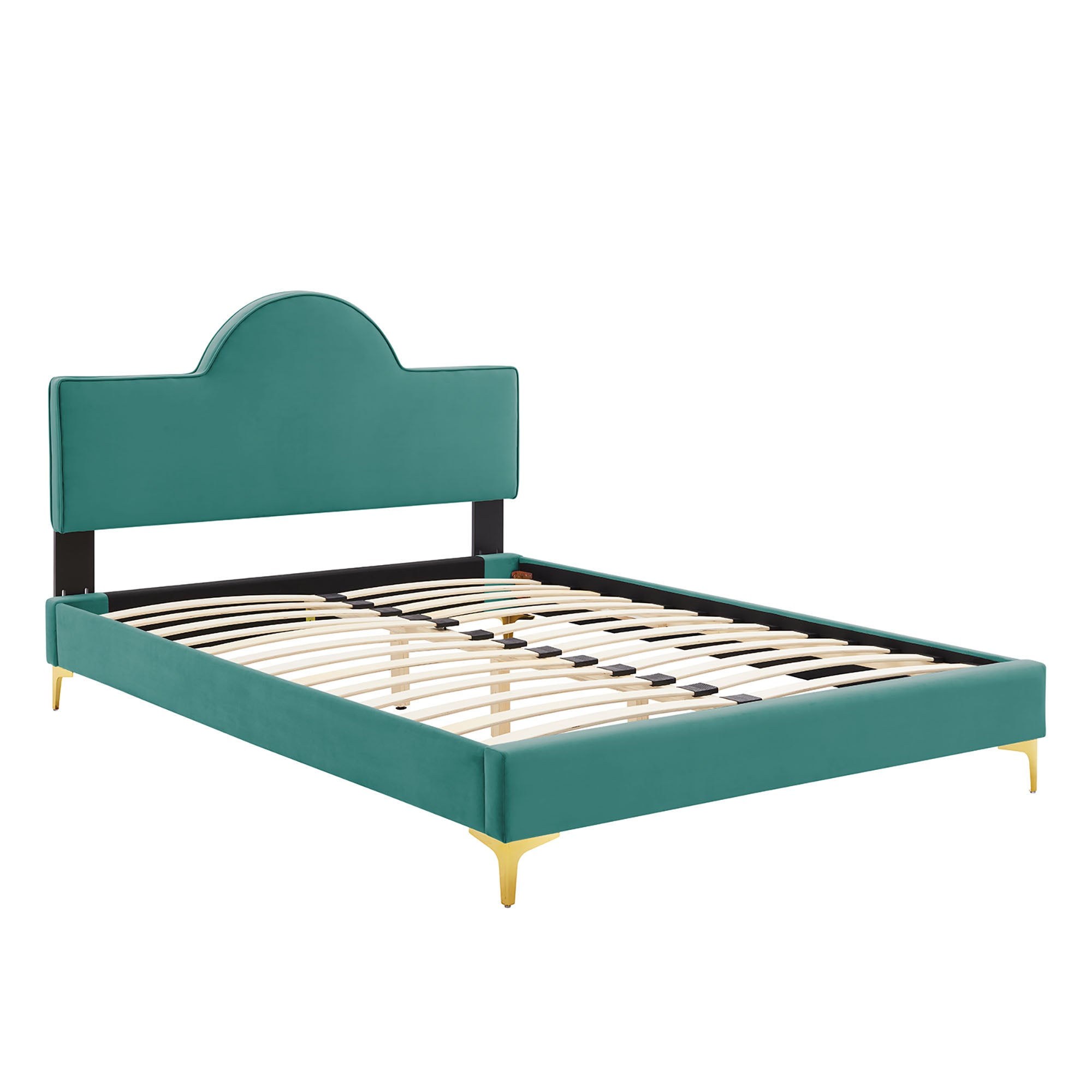 Sunny Teal Performance Velvet Queen Bed
