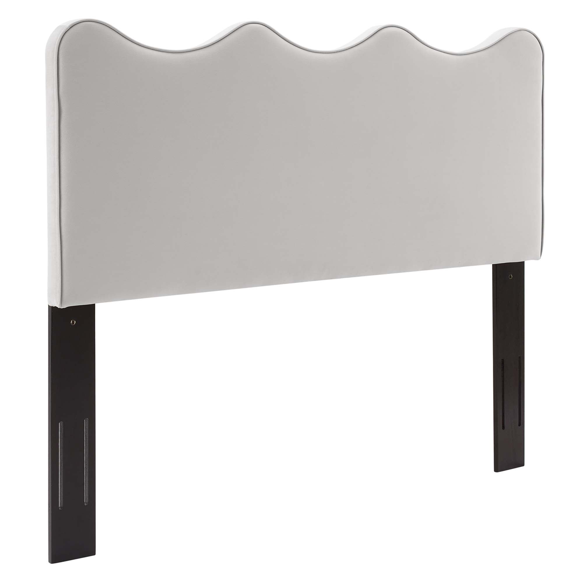 Athena Performance Velvet Twin Headboard, Light Gray