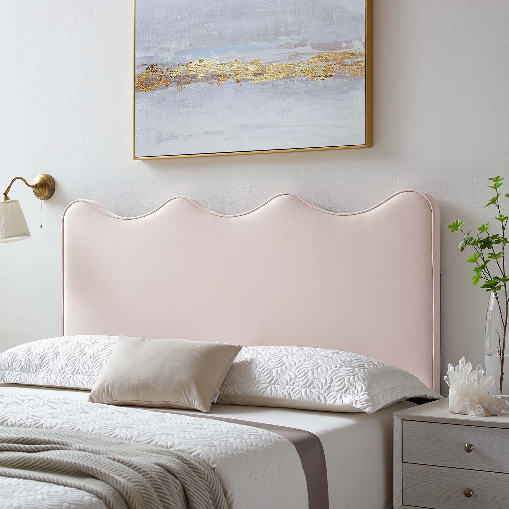 Athena Performance Velvet Twin Headboard, Pink