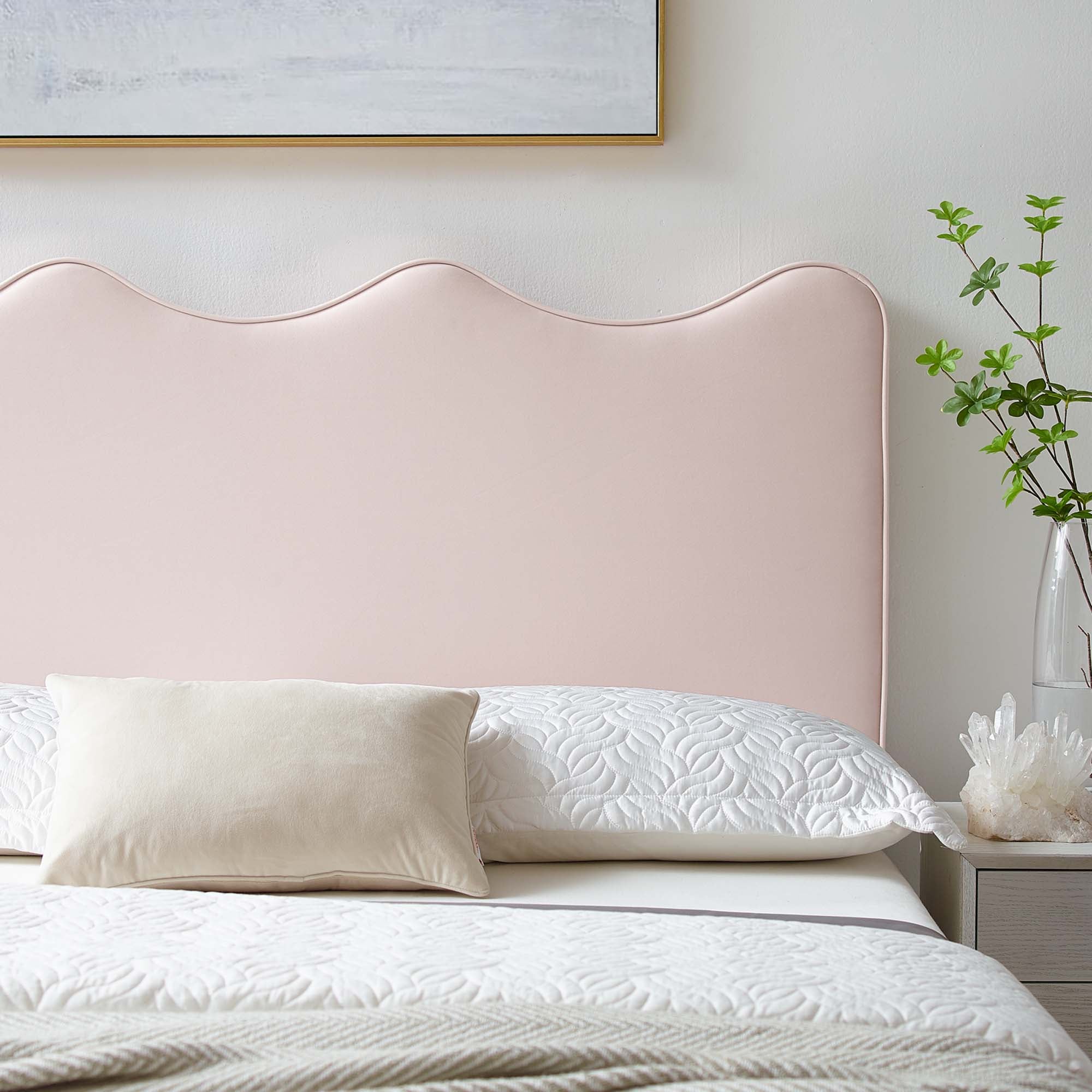 Athena Performance Velvet Full/Queen Headboard, Pink
