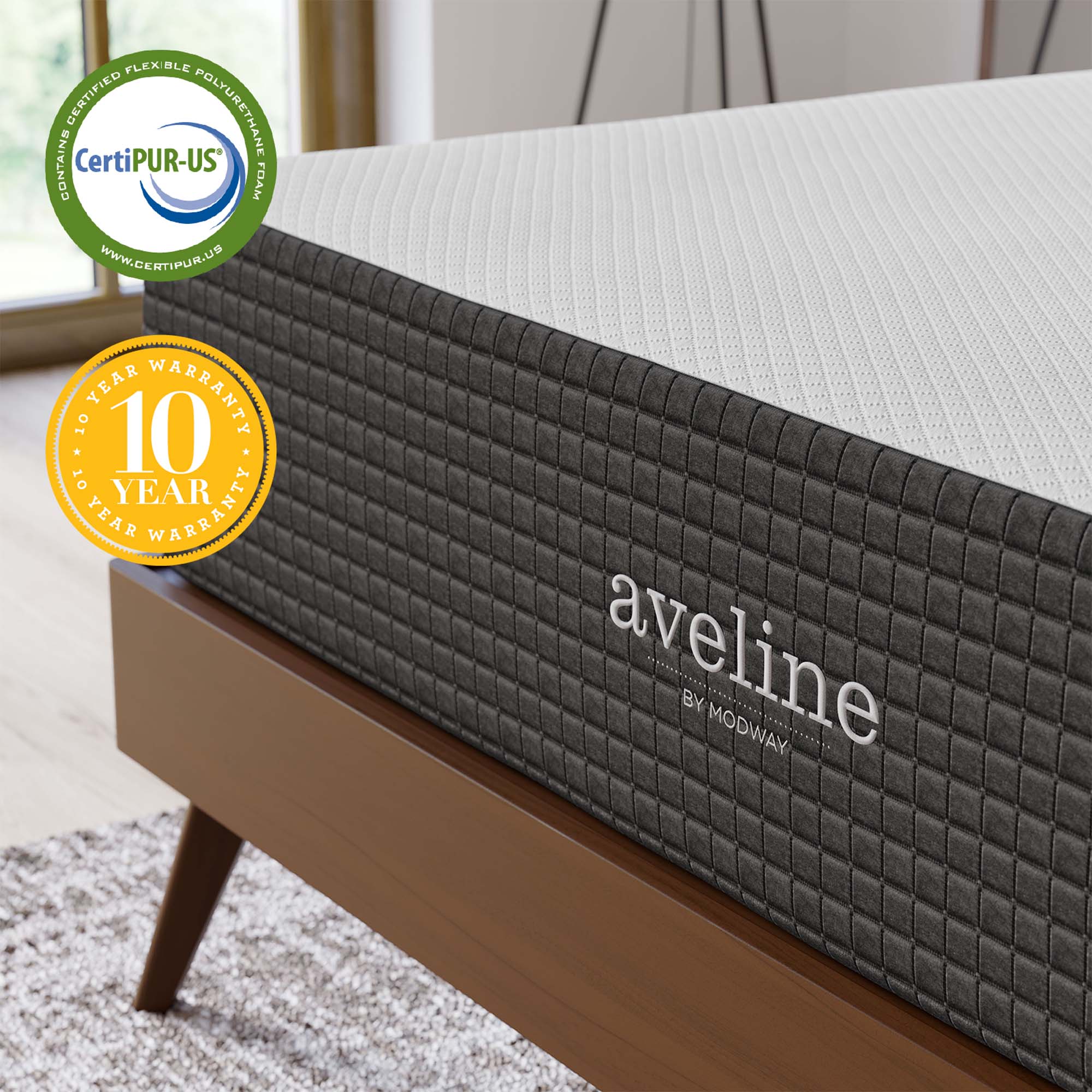 Aveline 12" Memory Foam King Mattress, White