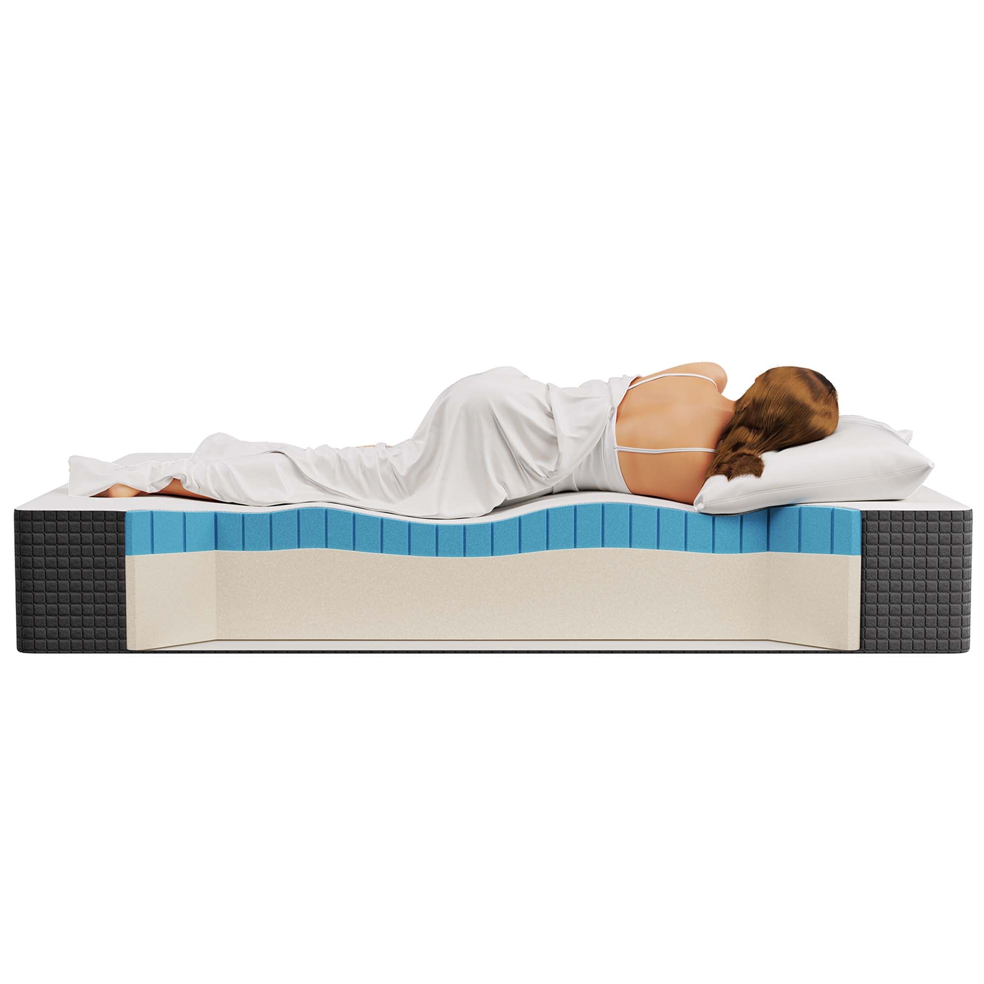 Aveline 12" Memory Foam King Mattress, White
