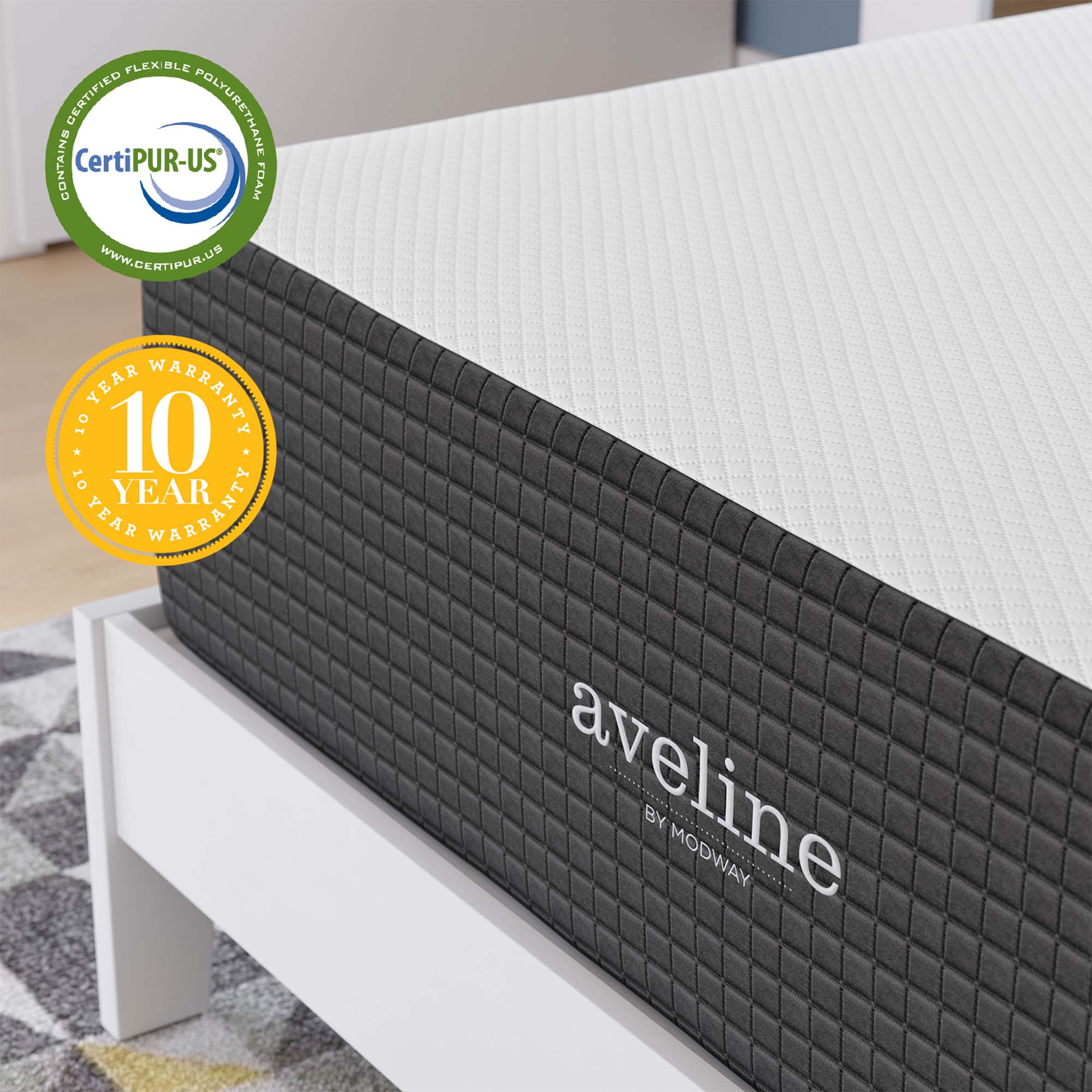 Aveline 14" Memory Foam Full Mattress, White