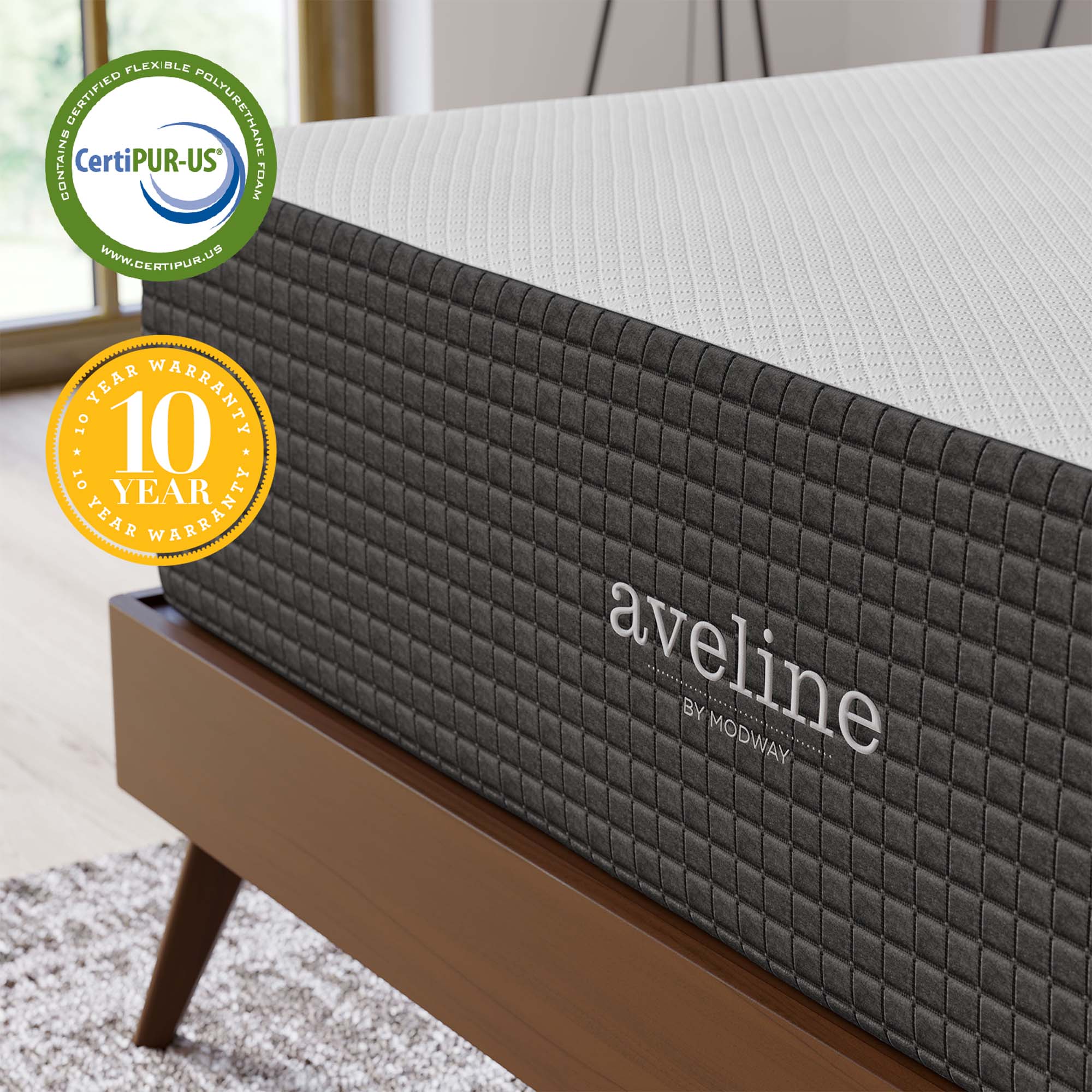 Aveline 14" Memory Foam King Mattress, White