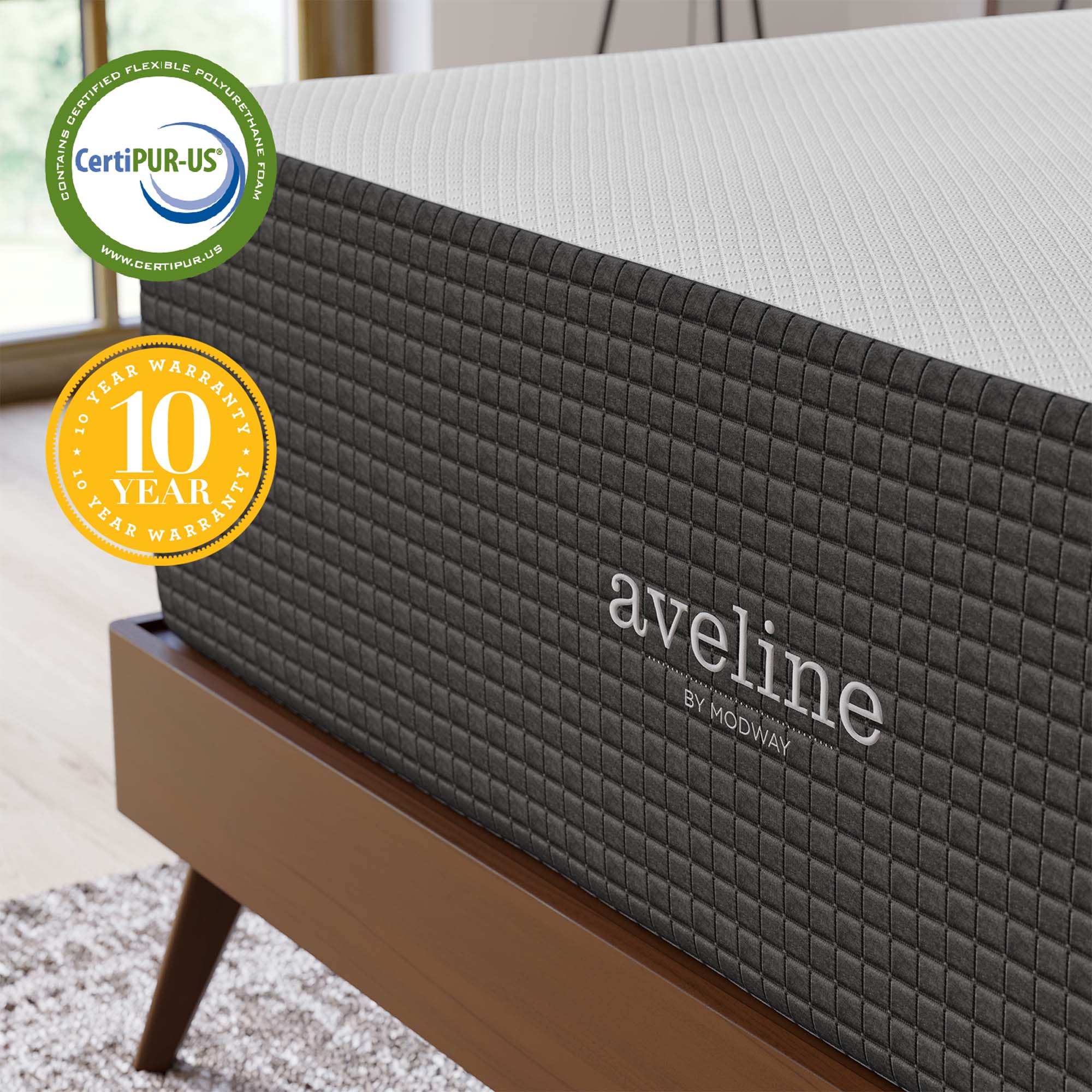 Aveline 16" Memory Foam Queen Mattress, White
