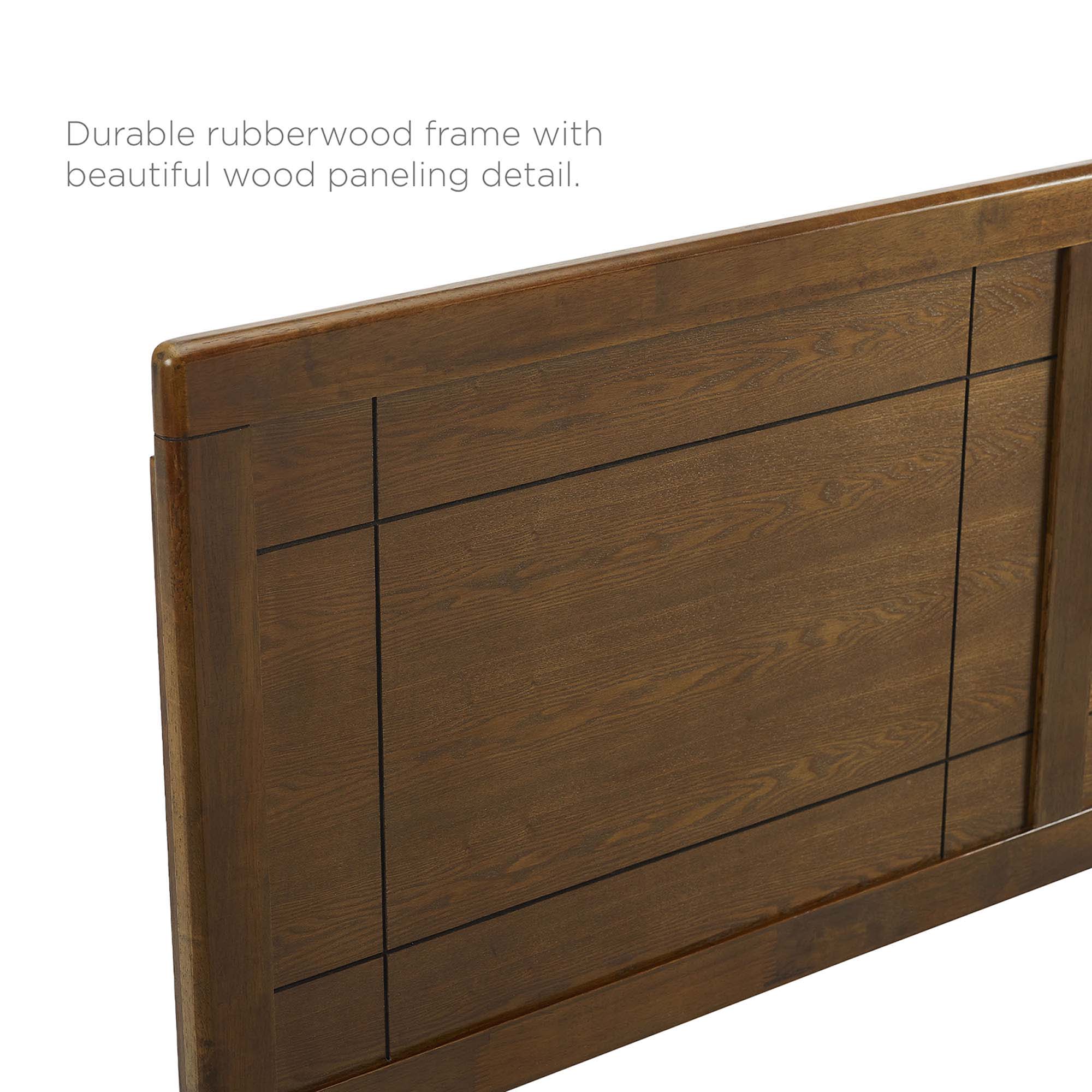 Marlee Wood King Platform Bed With Splayed Legs, Walnut