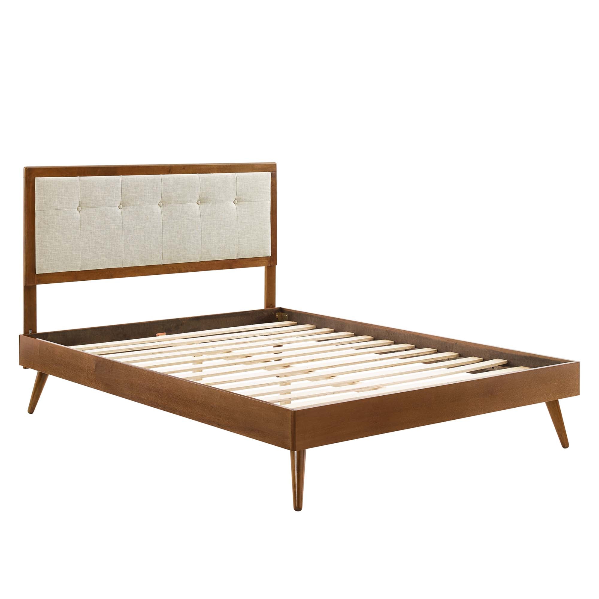 Eli King Solid Wood Platform Bed – Heavy Capacity Tufted Headboard