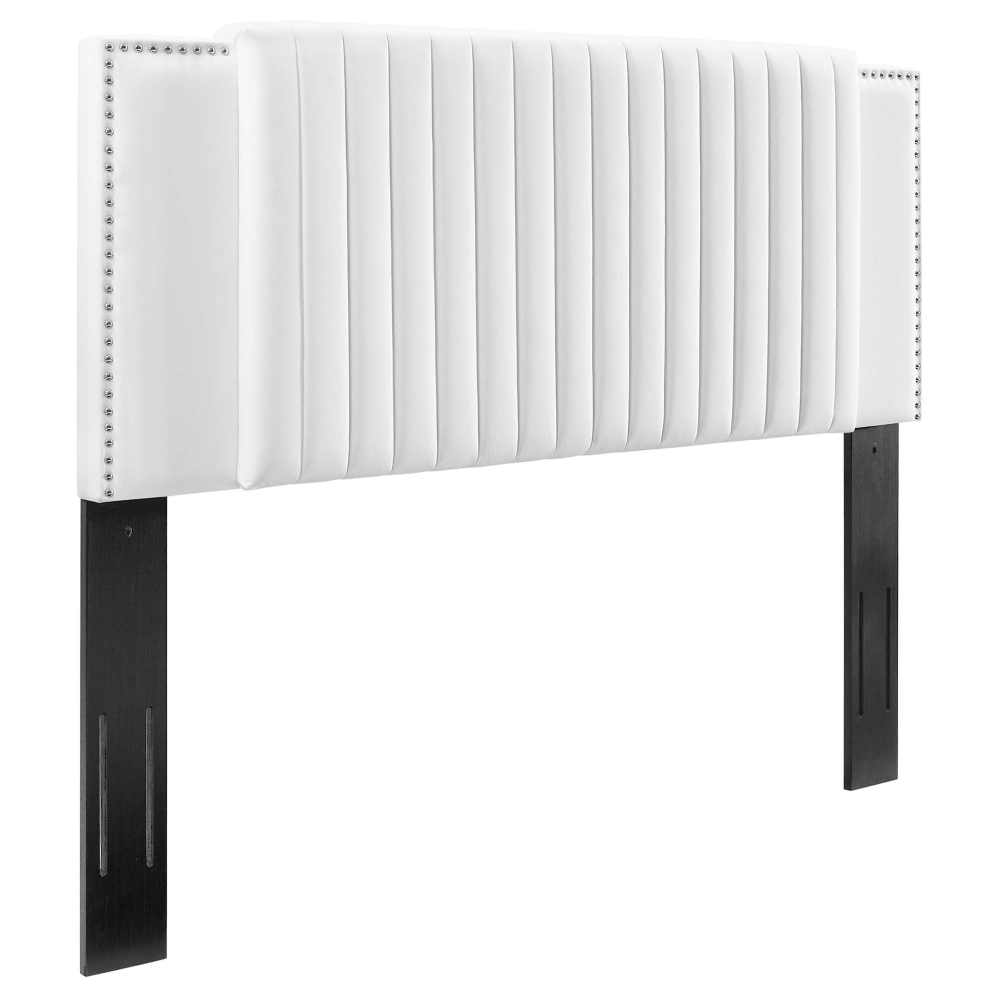 Felicity Channel Tufted Performance Velvet Twin Headboard, White
