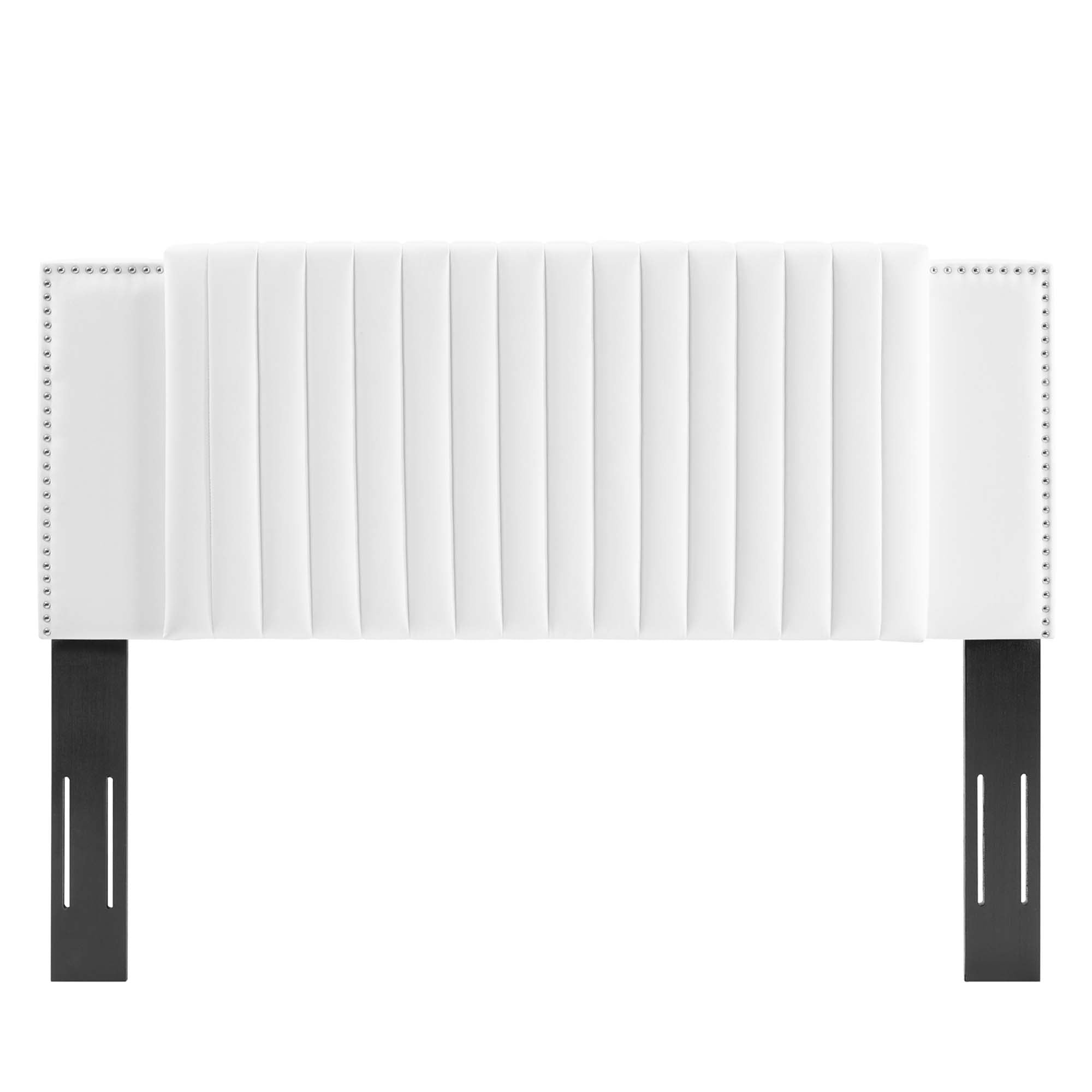 Felicity Channel Tufted Performance Velvet Twin Headboard, White