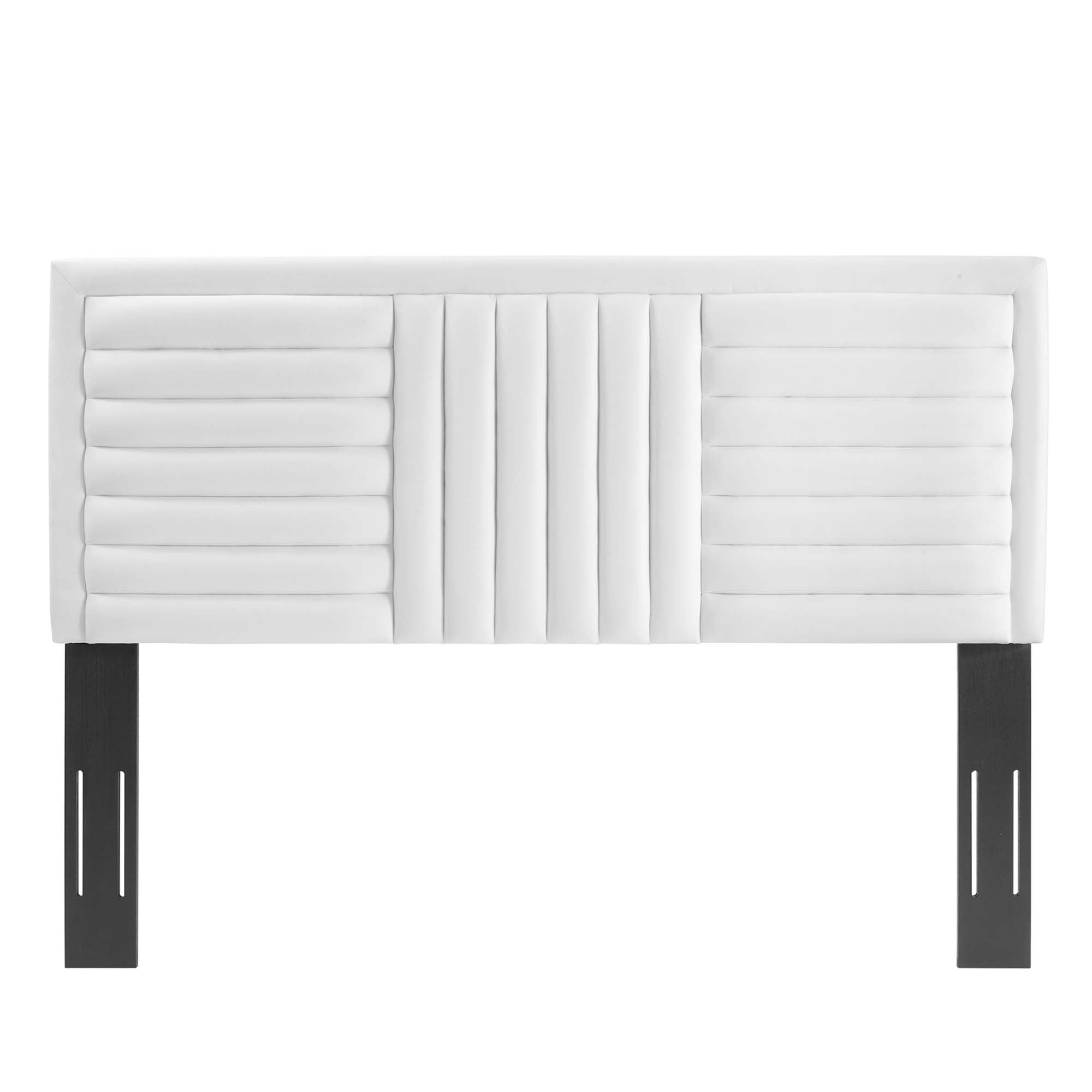 Believe Channel Tufted Performance Velvet King/California King Headboard, White