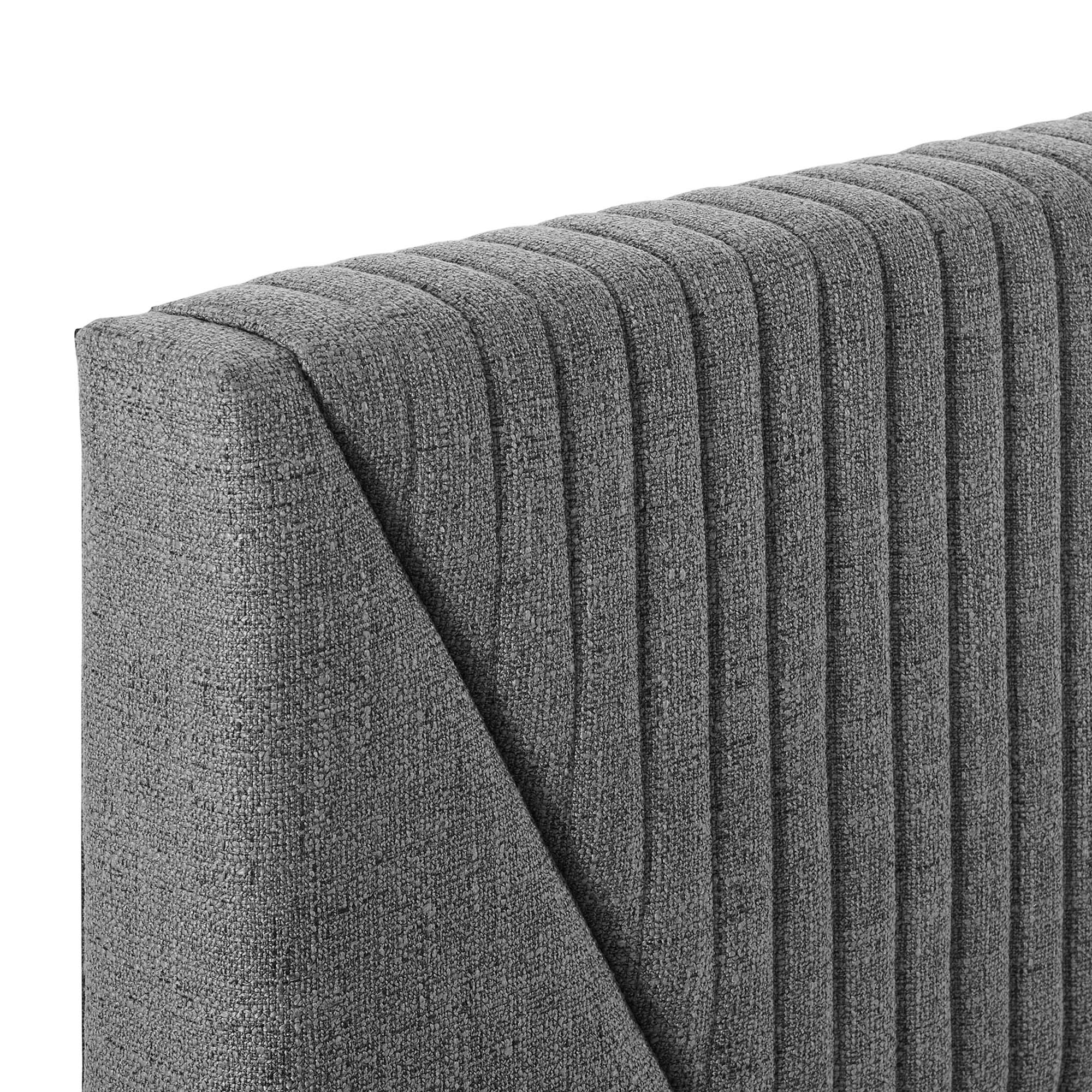 Palermo Queen Polyester Upholstered Platform Bed – Padded Headboard Design