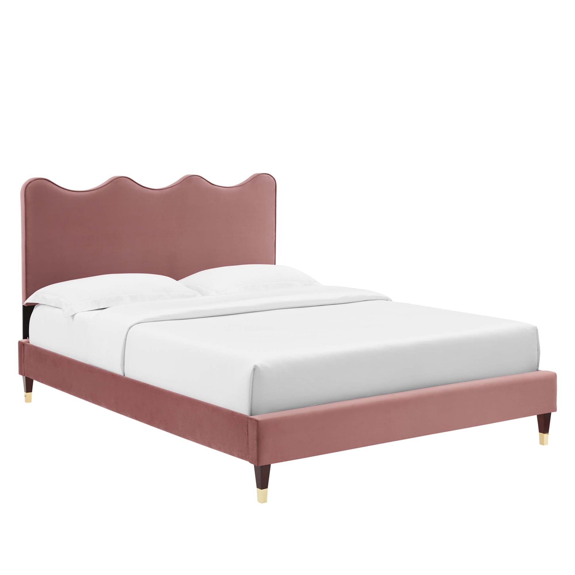 Current Performance Velvet Twin Platform Bed, Dusty Rose