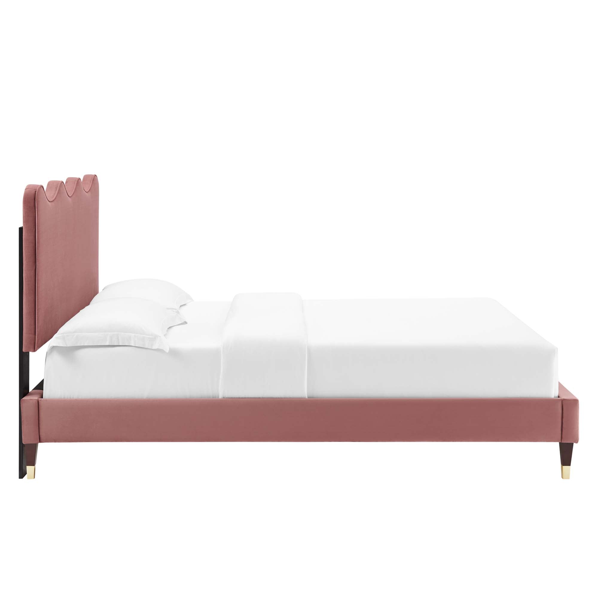 Current Performance Velvet Twin Platform Bed, Dusty Rose