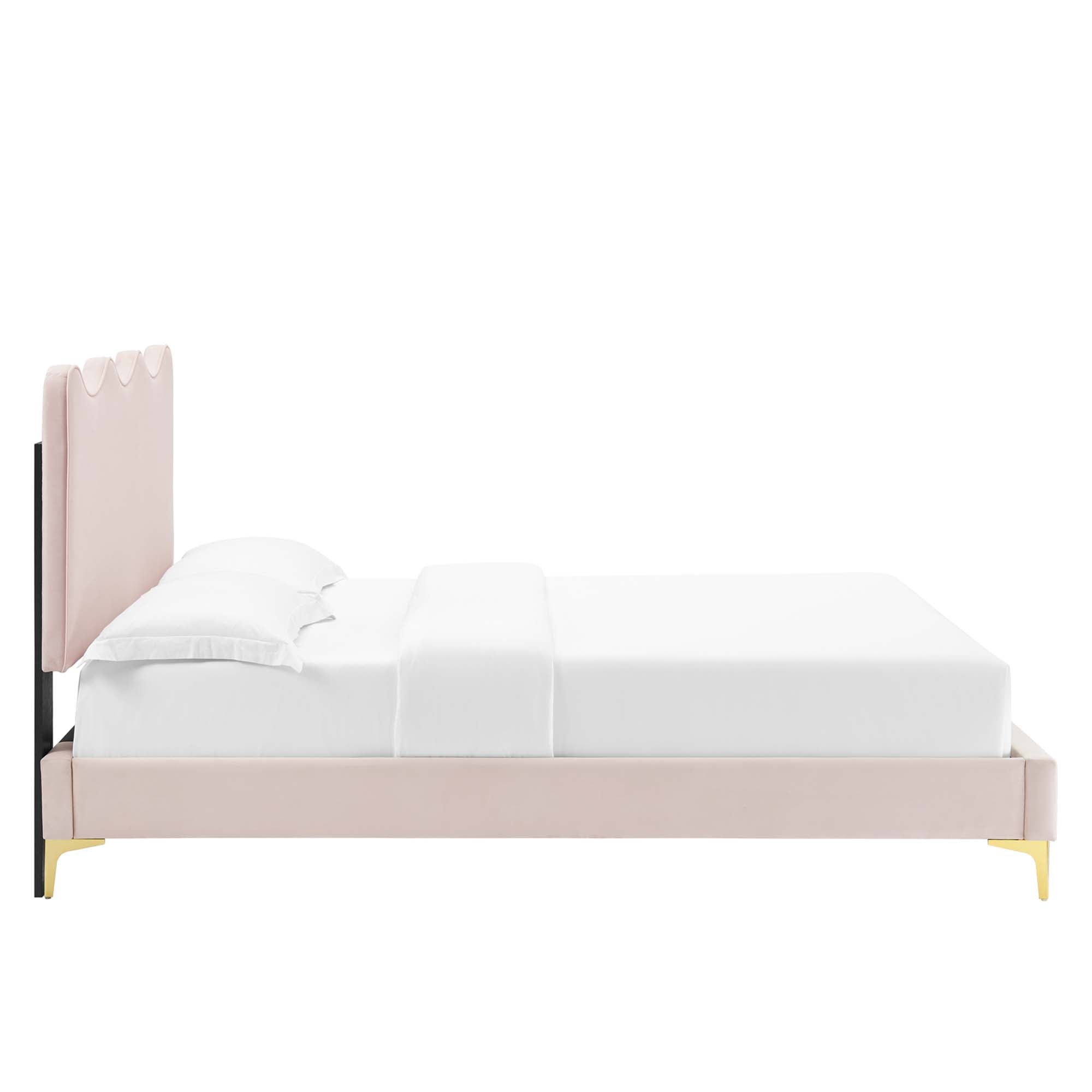 Current Performance Velvet Full Platform Bed, Pink
