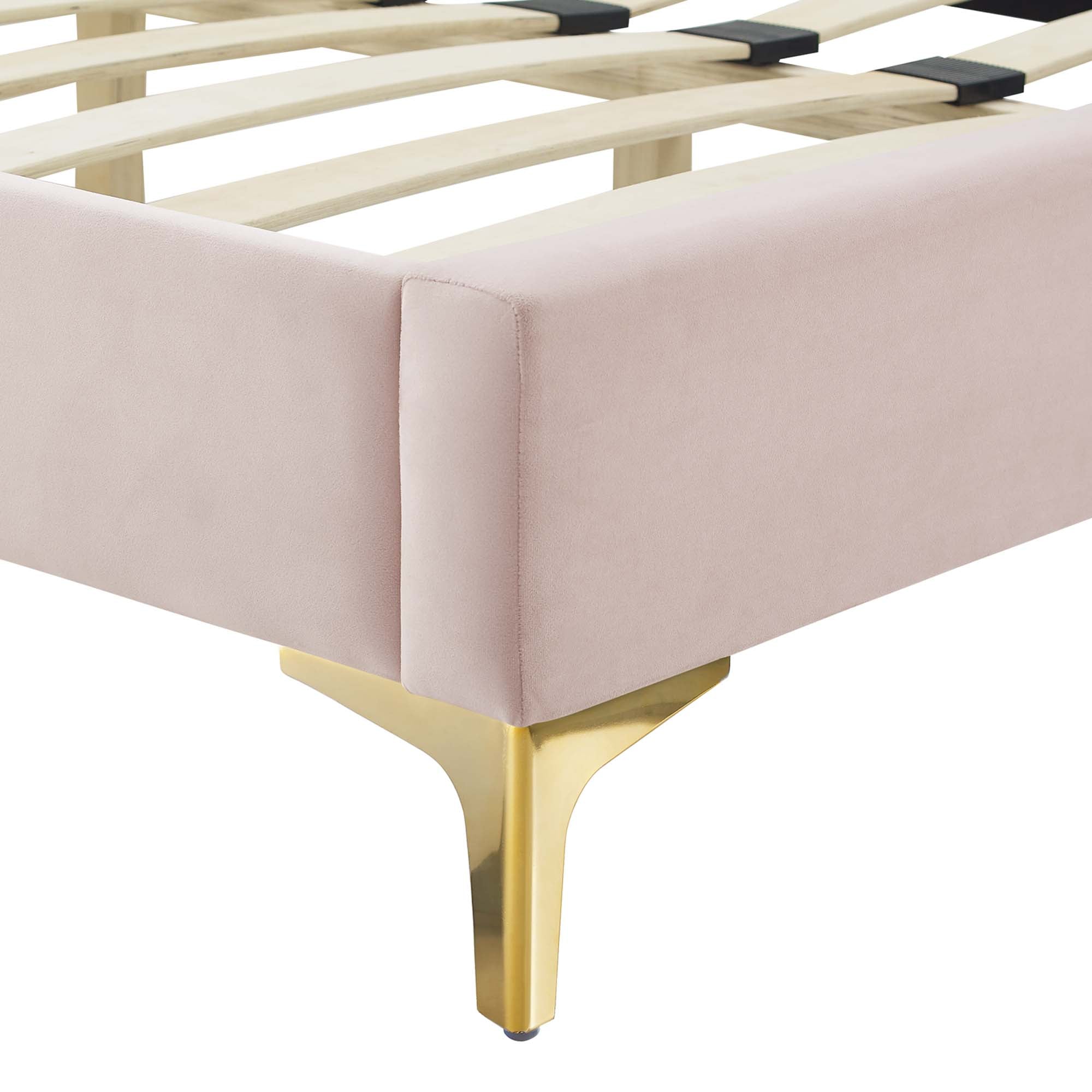 Current Performance Velvet Full Platform Bed, Pink