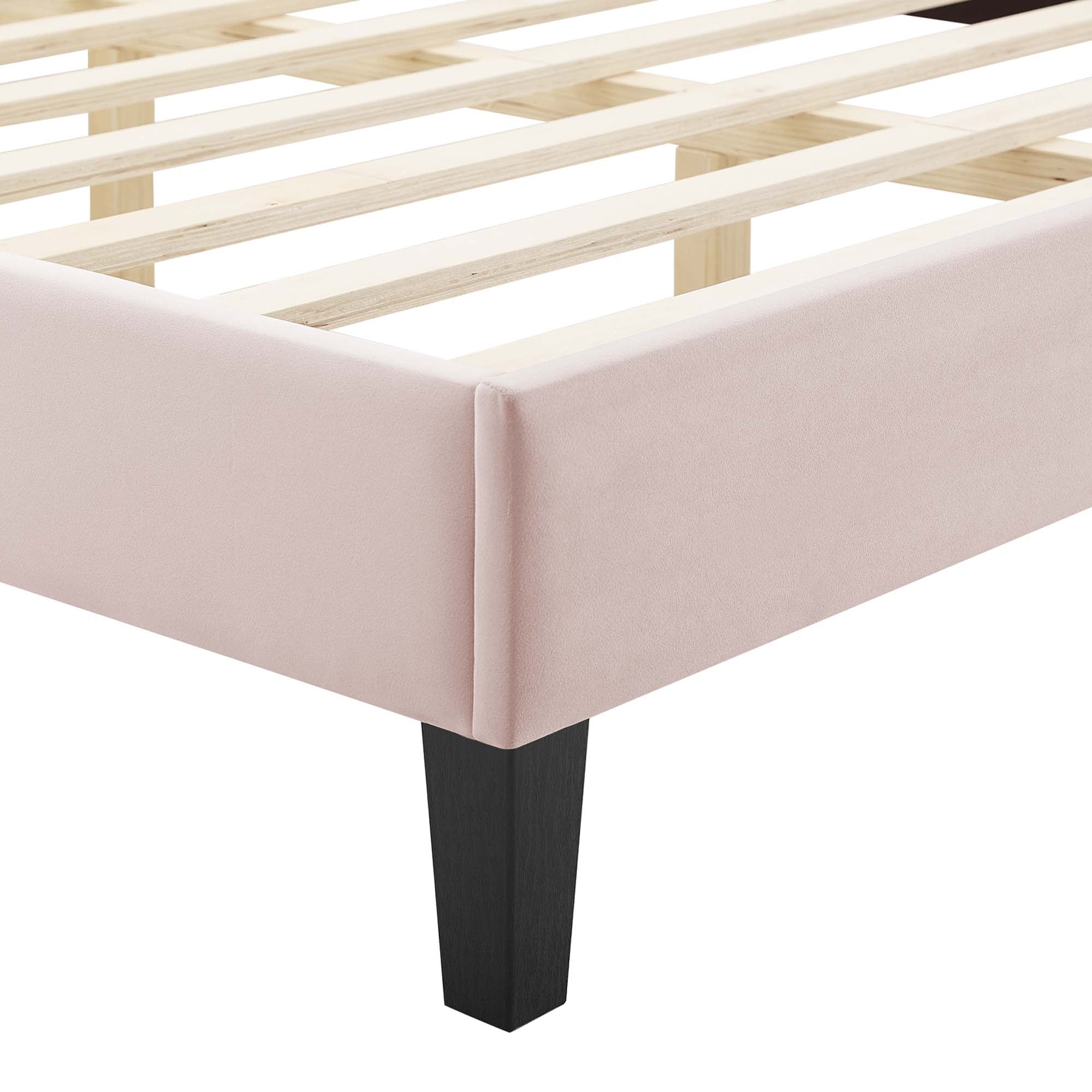 Reiven Twin Performance Velvet Tufted Platform Bed – Pink Button Tufted Headboard