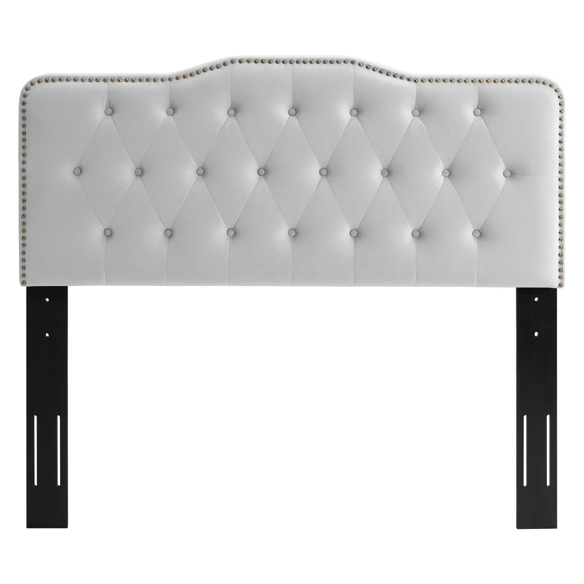 Elias Light Grey Twin Platform Bed Performance Velvet – Stain-Resistant Tufted Headboard