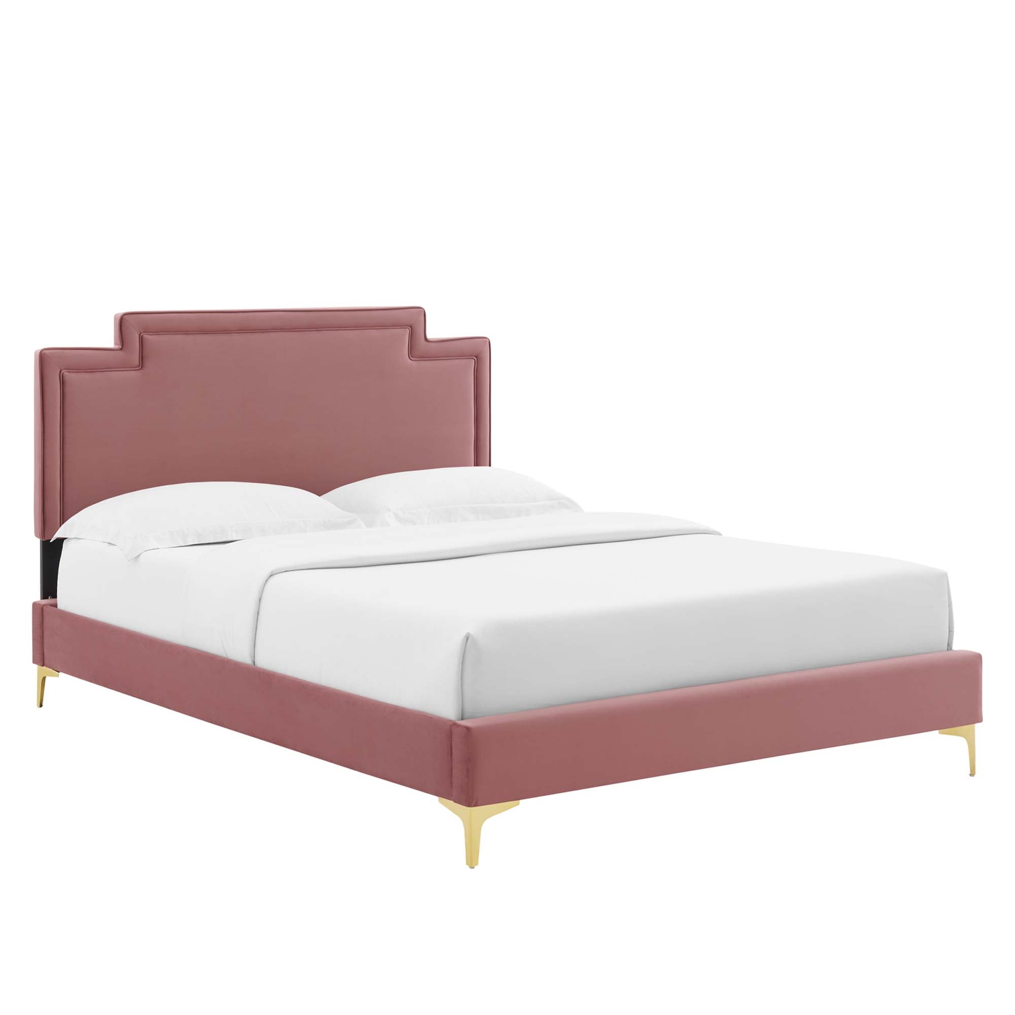 Amplify Navy Performance Velvet King Bed – Modern Glam with Channel Tufting