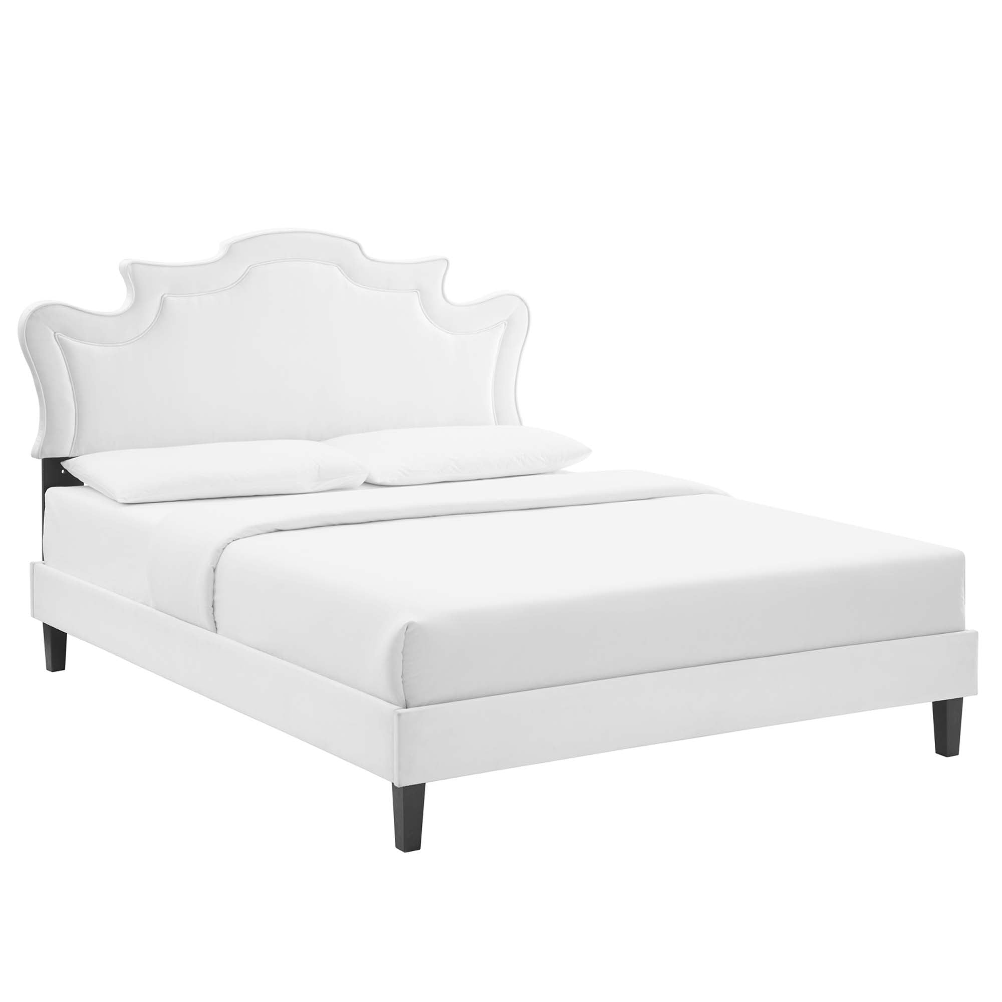 Virtue Victorian King Performance Velvet Bed – Luxury Upholstered Platform Frame
