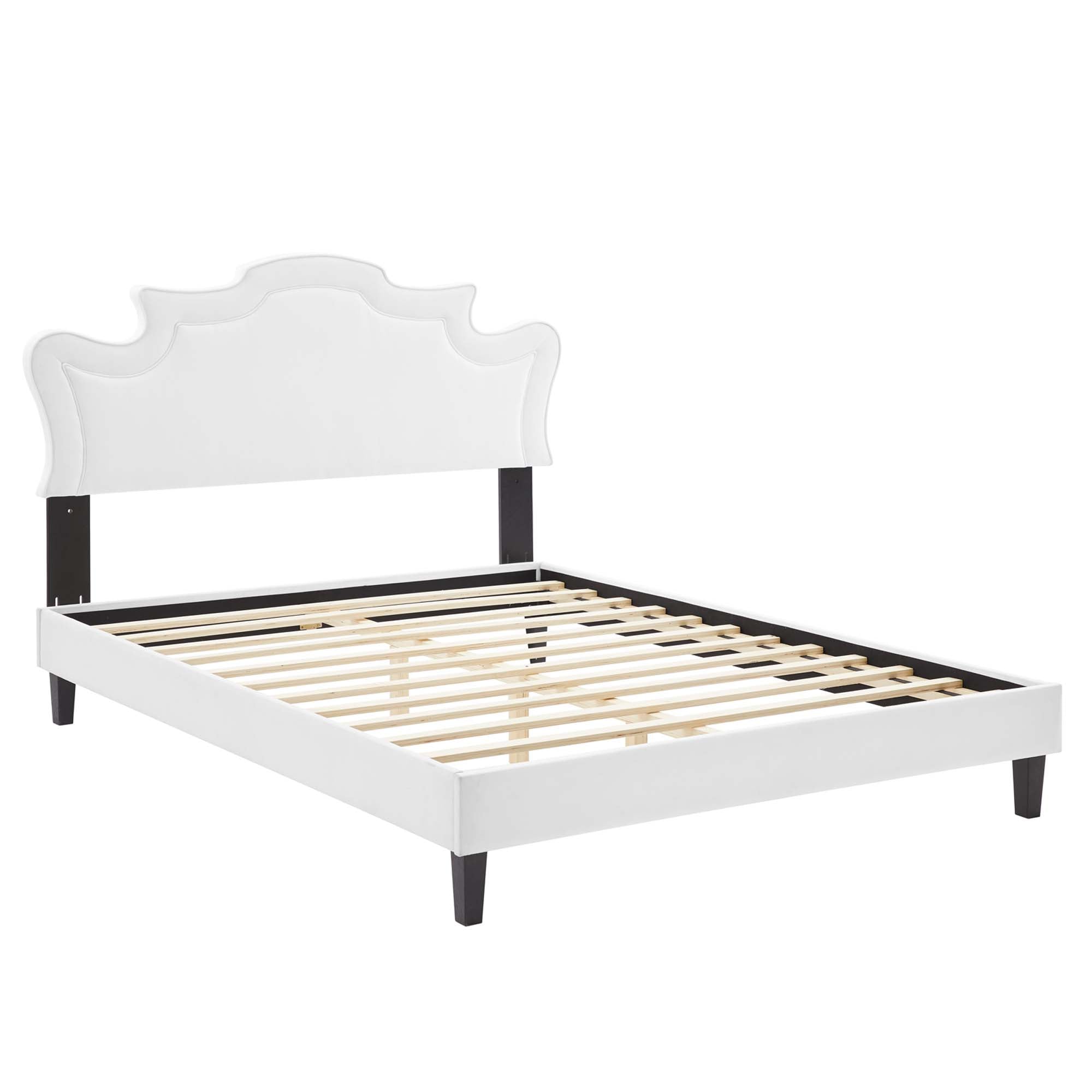 Virtue Victorian King Performance Velvet Bed – Luxury Upholstered Platform Frame