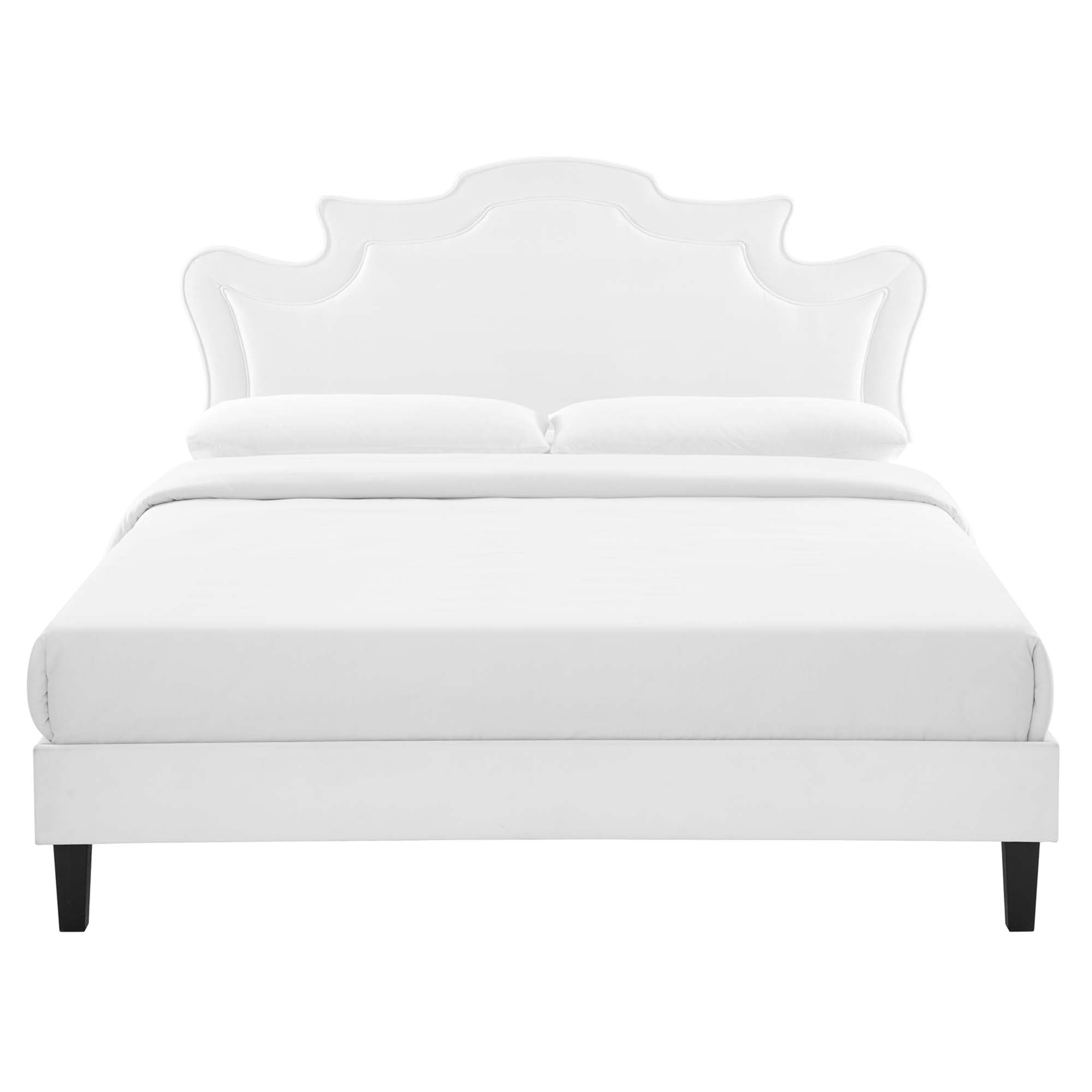 Virtue Victorian King Performance Velvet Bed – Luxury Upholstered Platform Frame