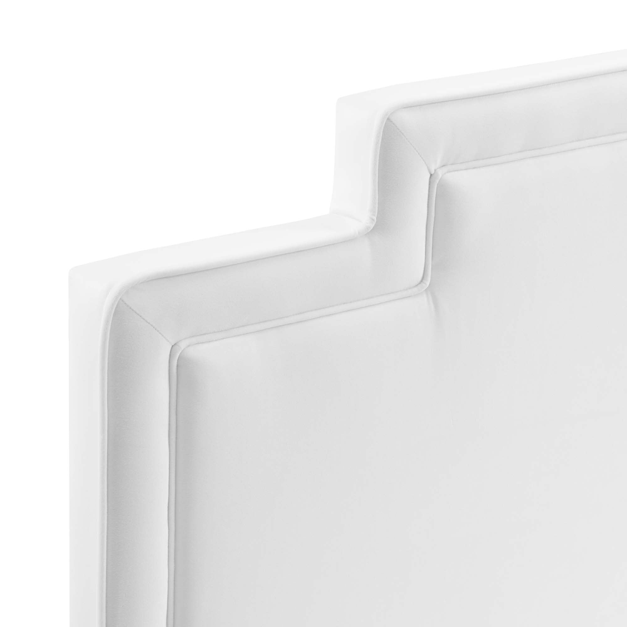 Palette White Performance Velvet King Bed – Modern Glam Upholstered Frame