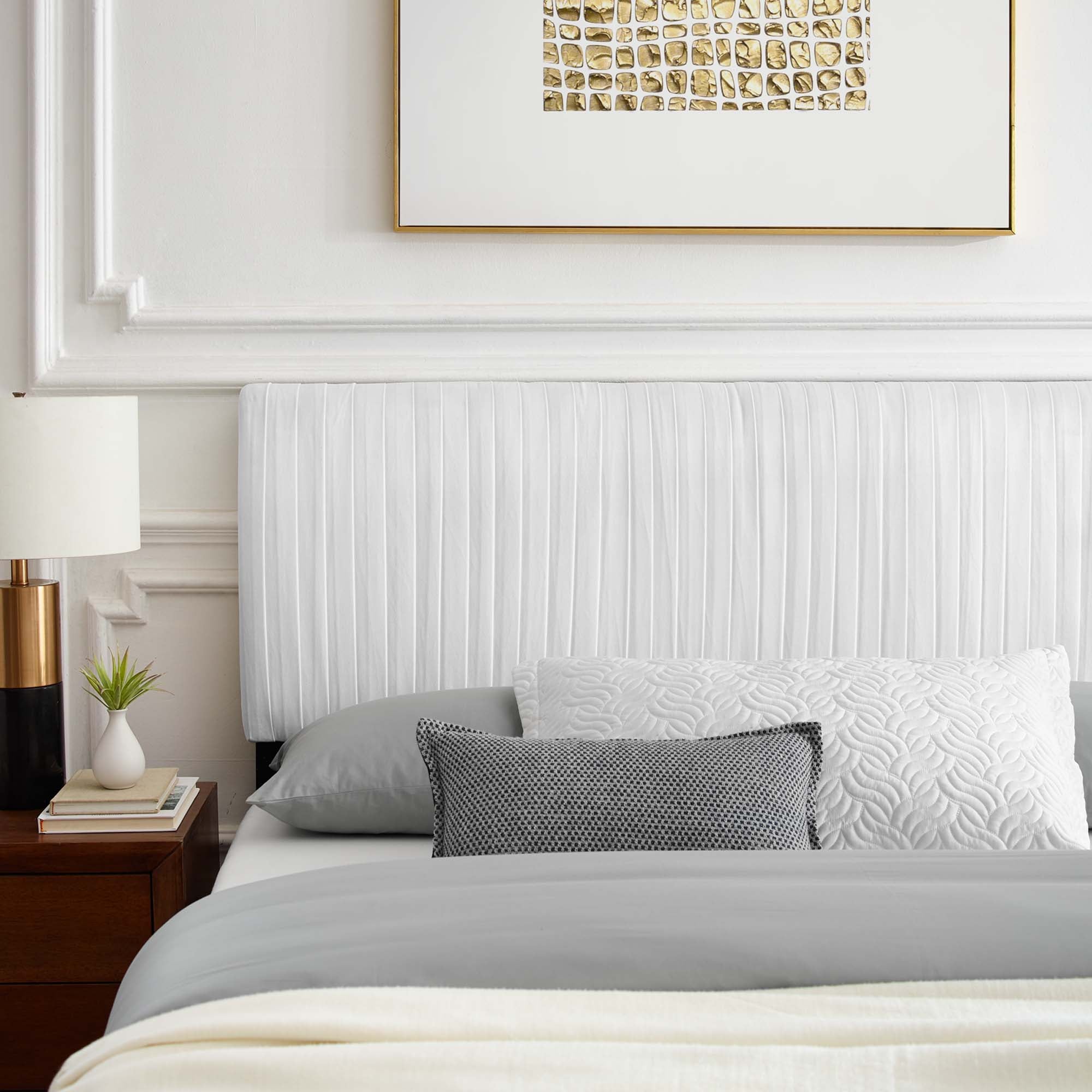 Peyton White Performance Velvet Twin Platform Bed