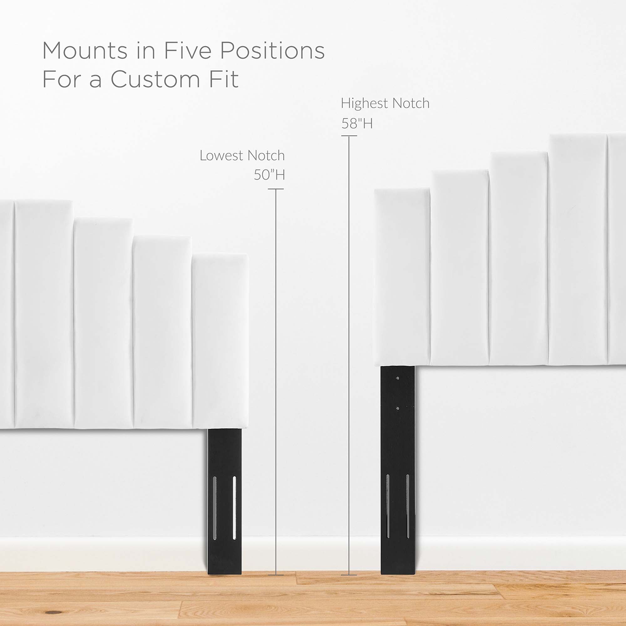 Albris White King Performance Velvet Platform Bed – Channel Tufted