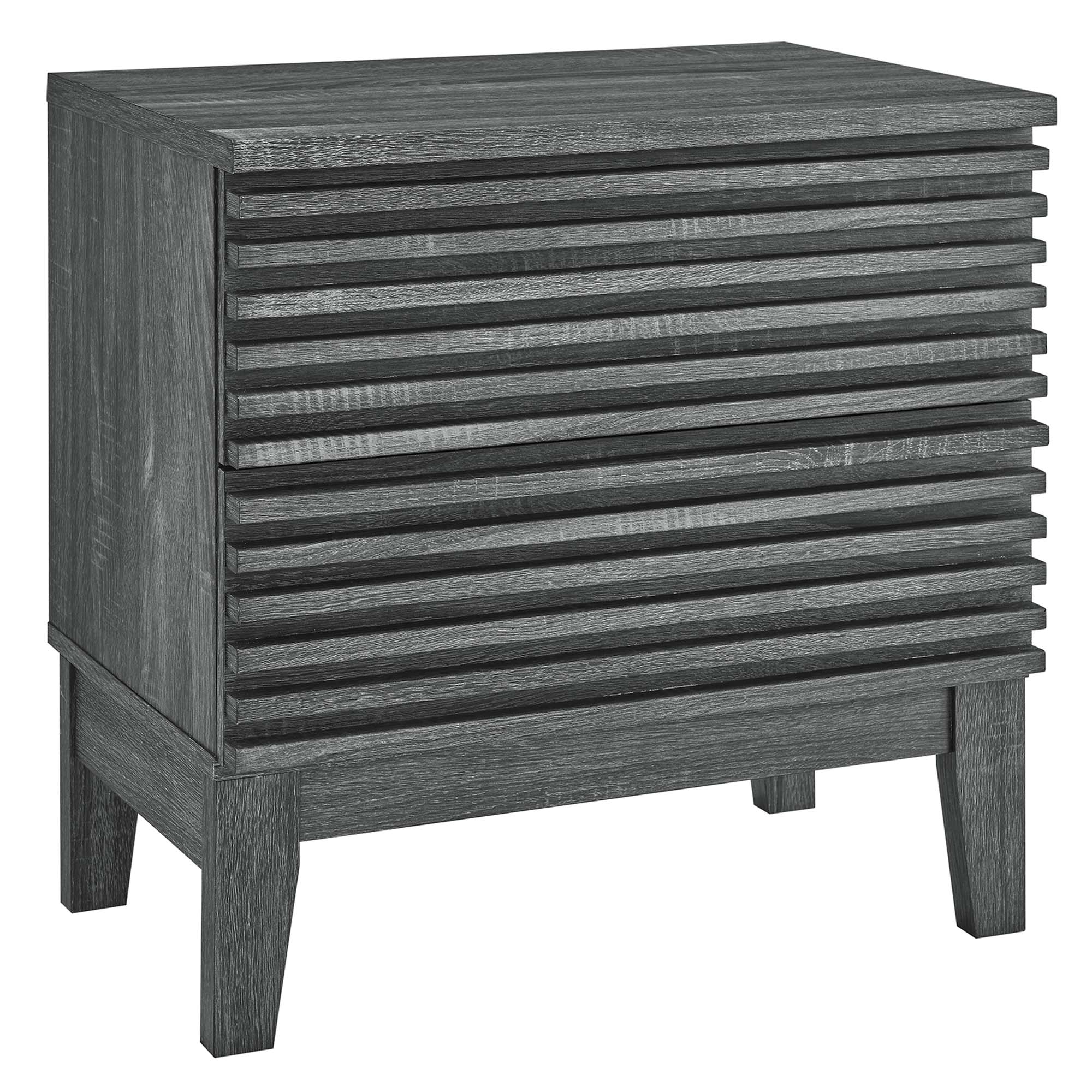 Render Two-Drawer Nightstand, Charcoal