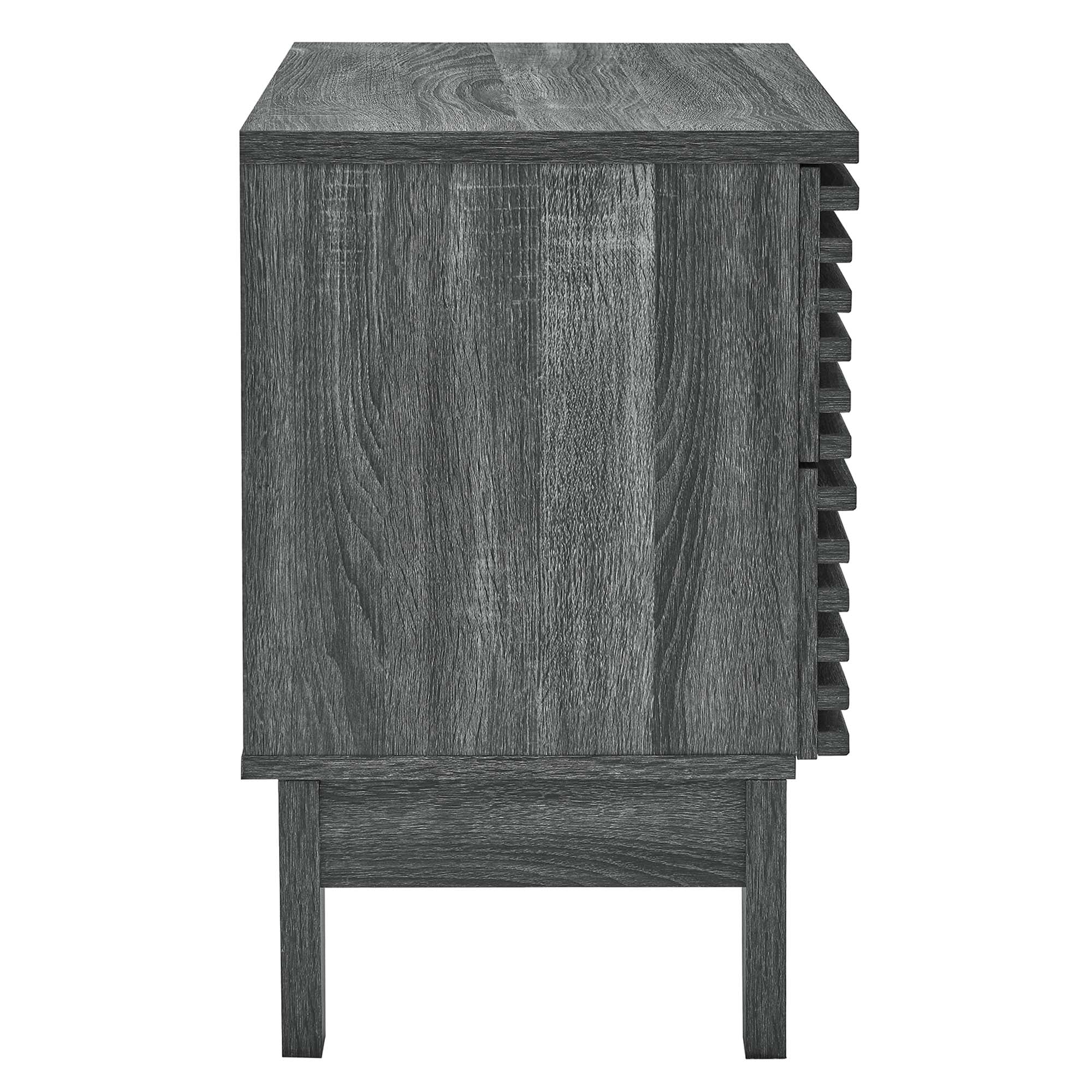 Render Two-Drawer Nightstand, Charcoal
