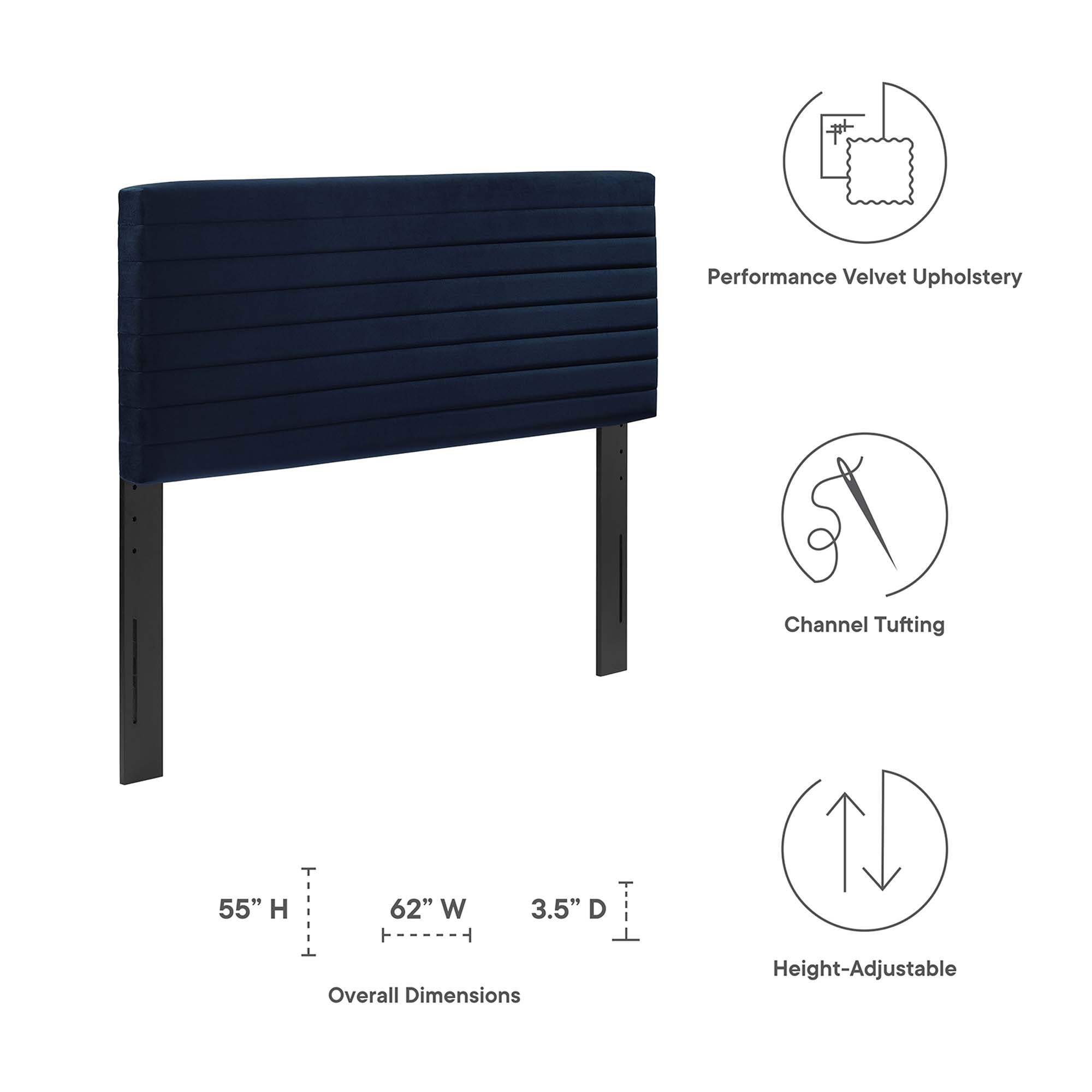 Tranquil Full/Queen Headboard, Midnight Blue