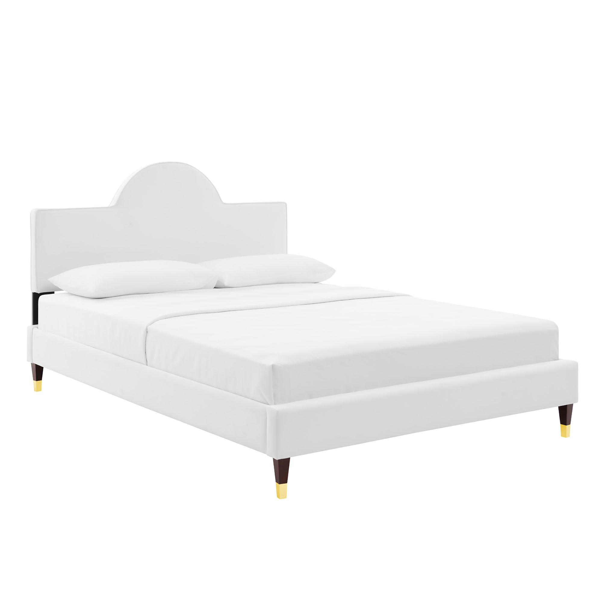 Aurora White Performance Velvet King Bed