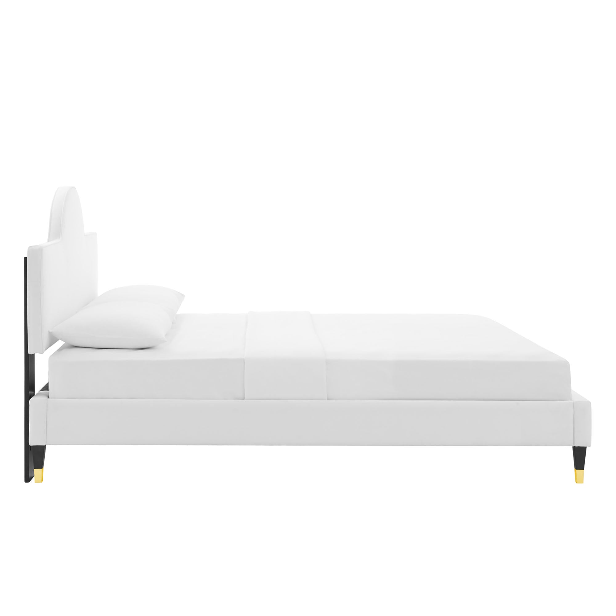 Aurora White Performance Velvet King Bed