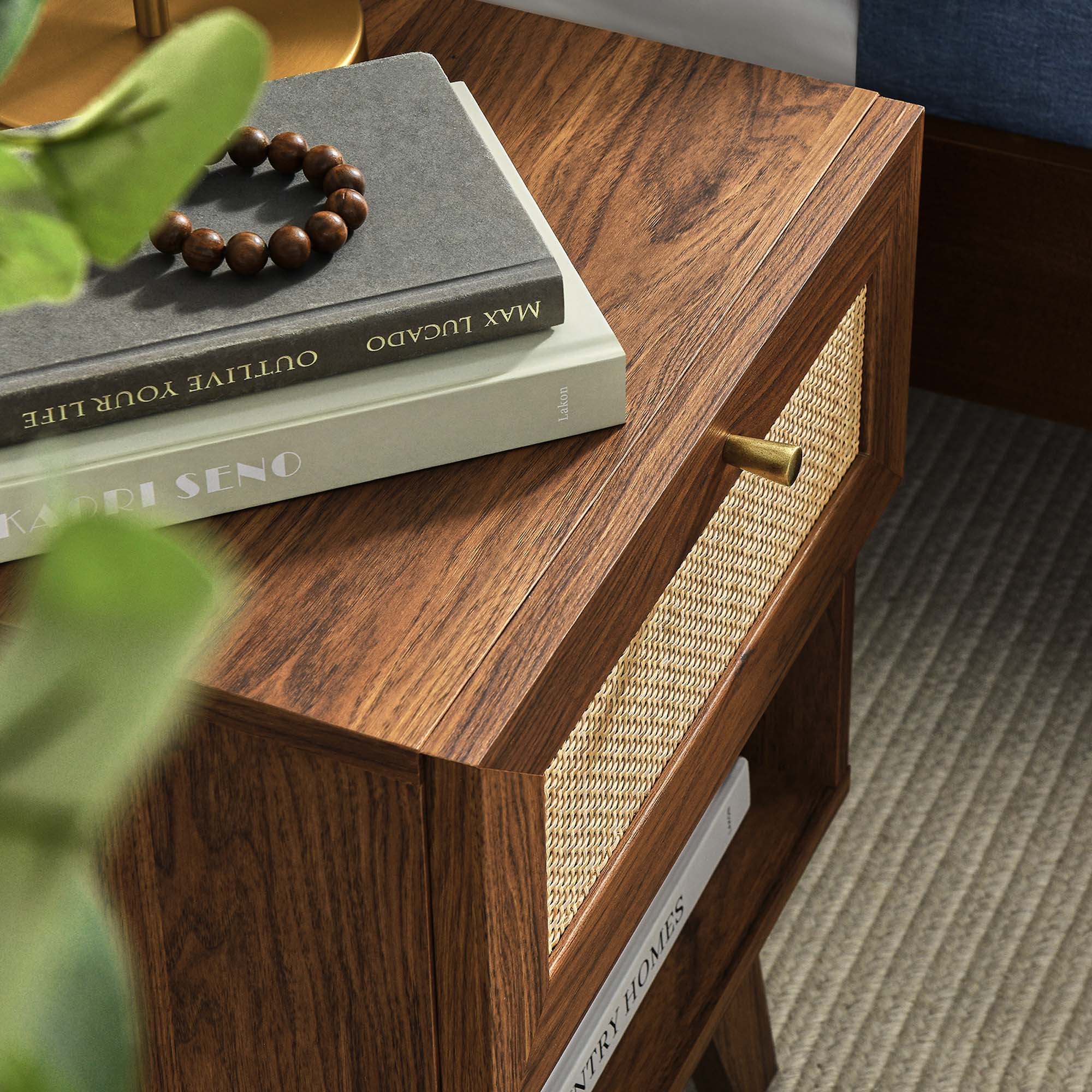Soma 1-Drawer Nightstand, Walnut